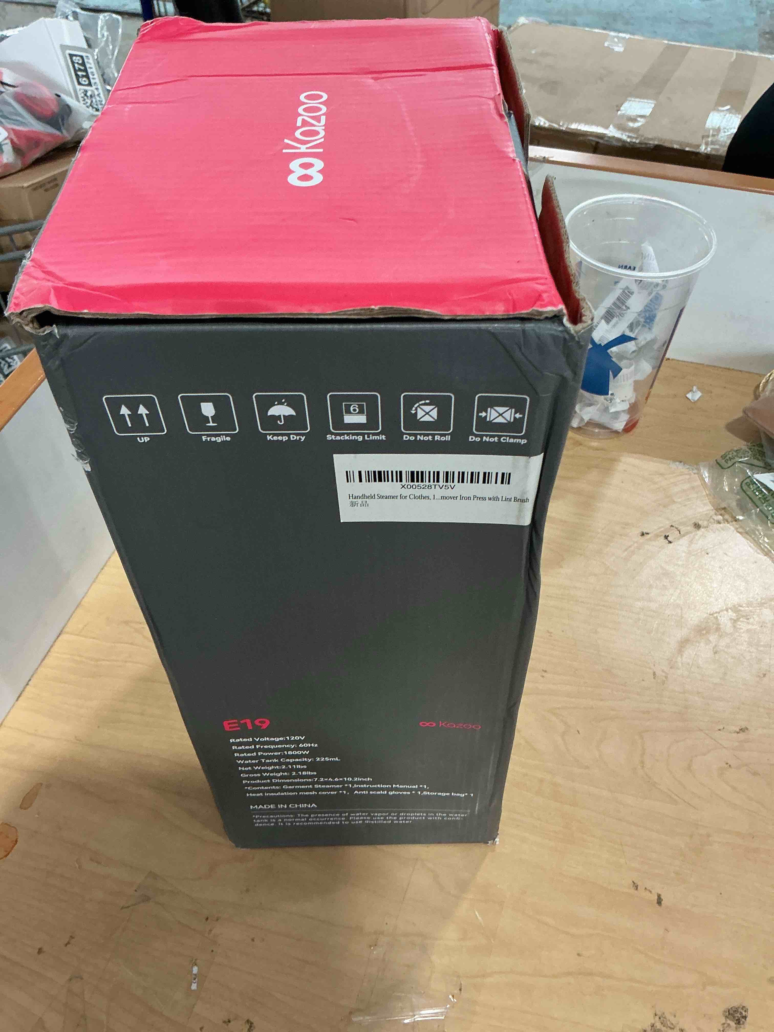 Condition photo showing New/Like New for handheld steamer for clothes, 1800w portable garment steamer with 30s fast heat, 4 fabric modes for silk/wool/cotton/linen, 255ml detachable tank, wrinkle remover iron press with lint brush