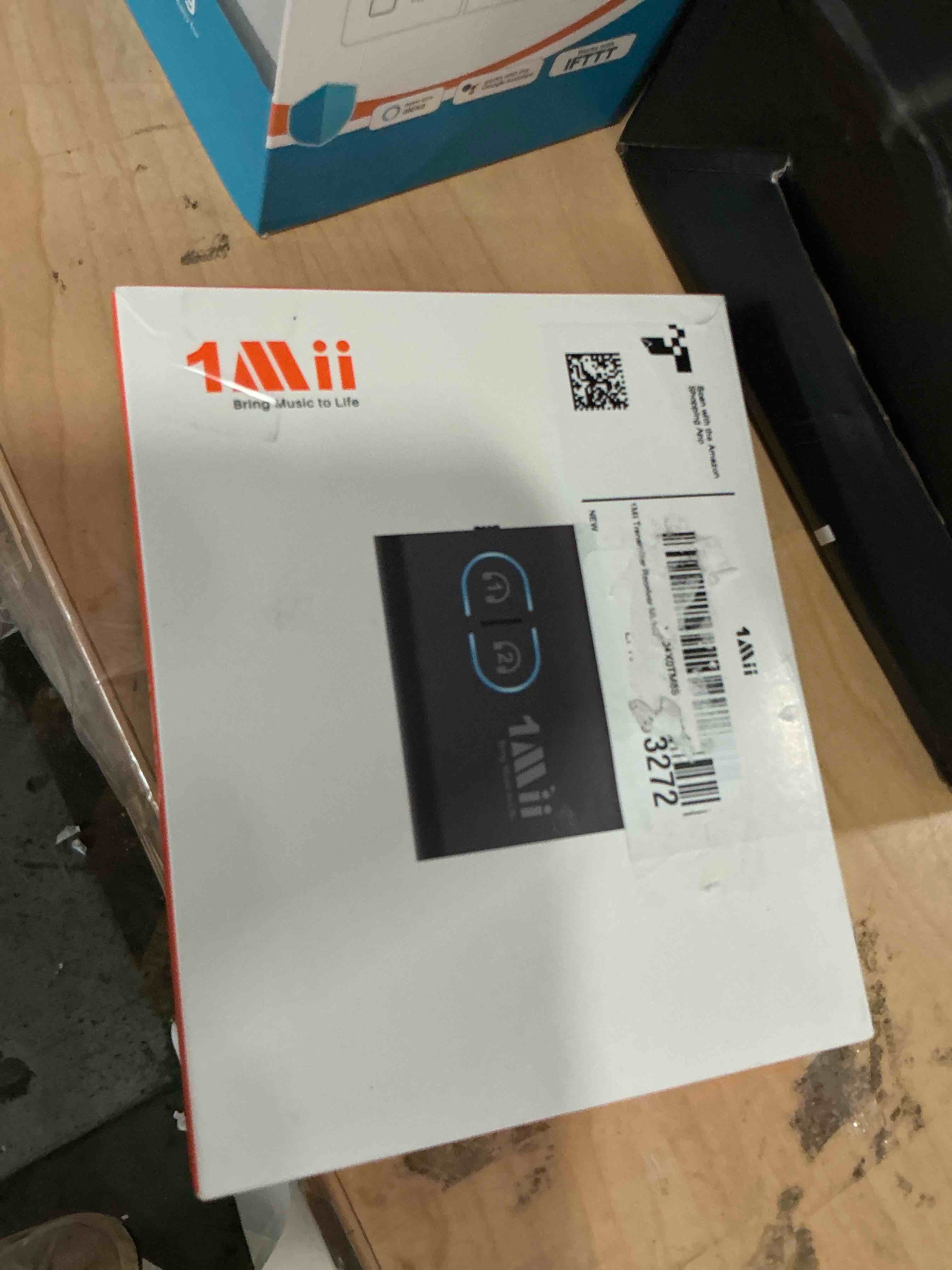 Condition photo showing New/Like New for 1mii bluetooth 5.3 transmitter receiver for tv to wireless headphones, dual link aptx adaptive/low latency/hd audio, aux bluetooth audio receiver adapter for home stereo, airplane, boat, gym black