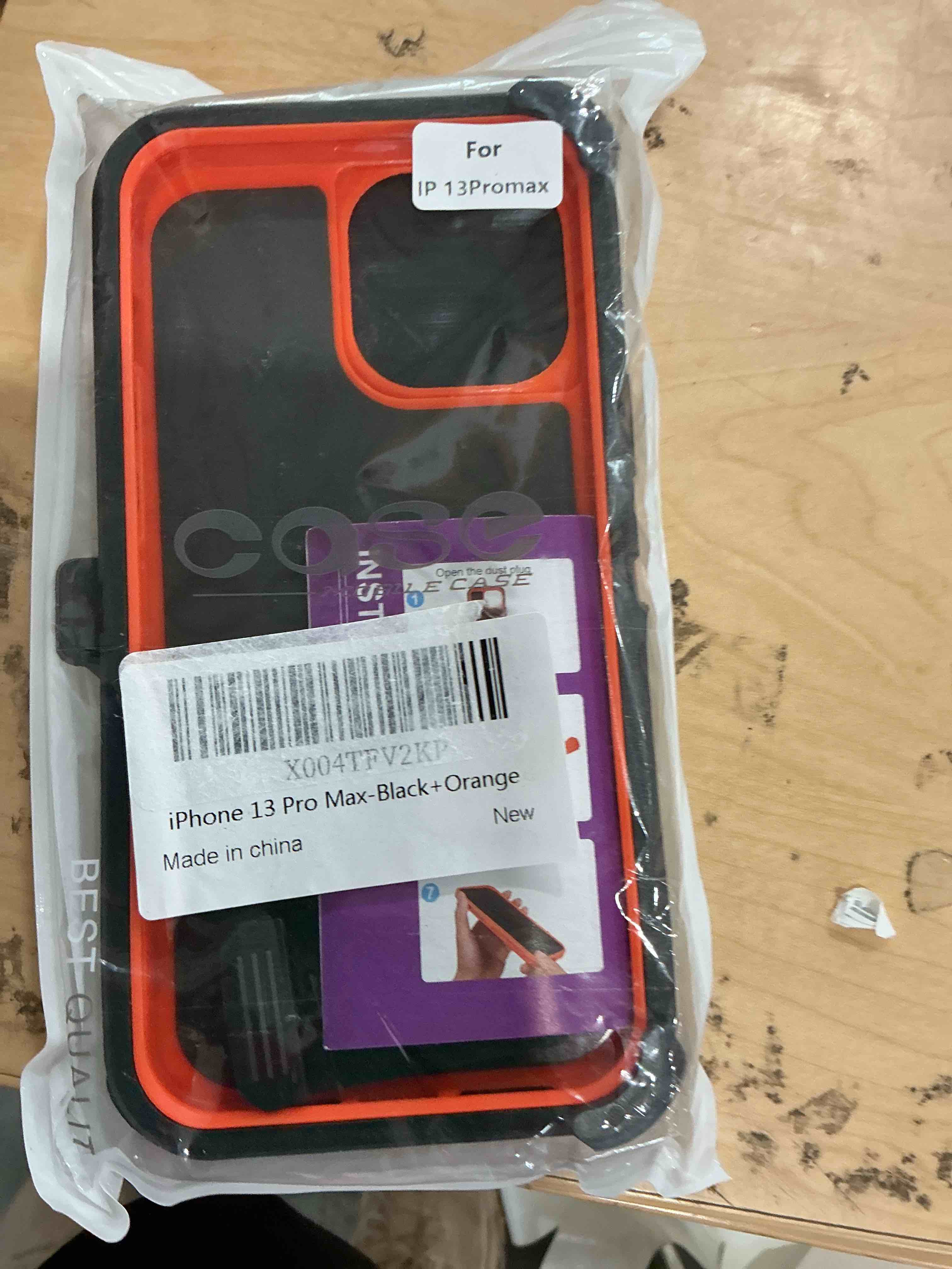 Condition photo showing New/Like New for defender for iphone 13 pro max case with belt clip holster, black orange