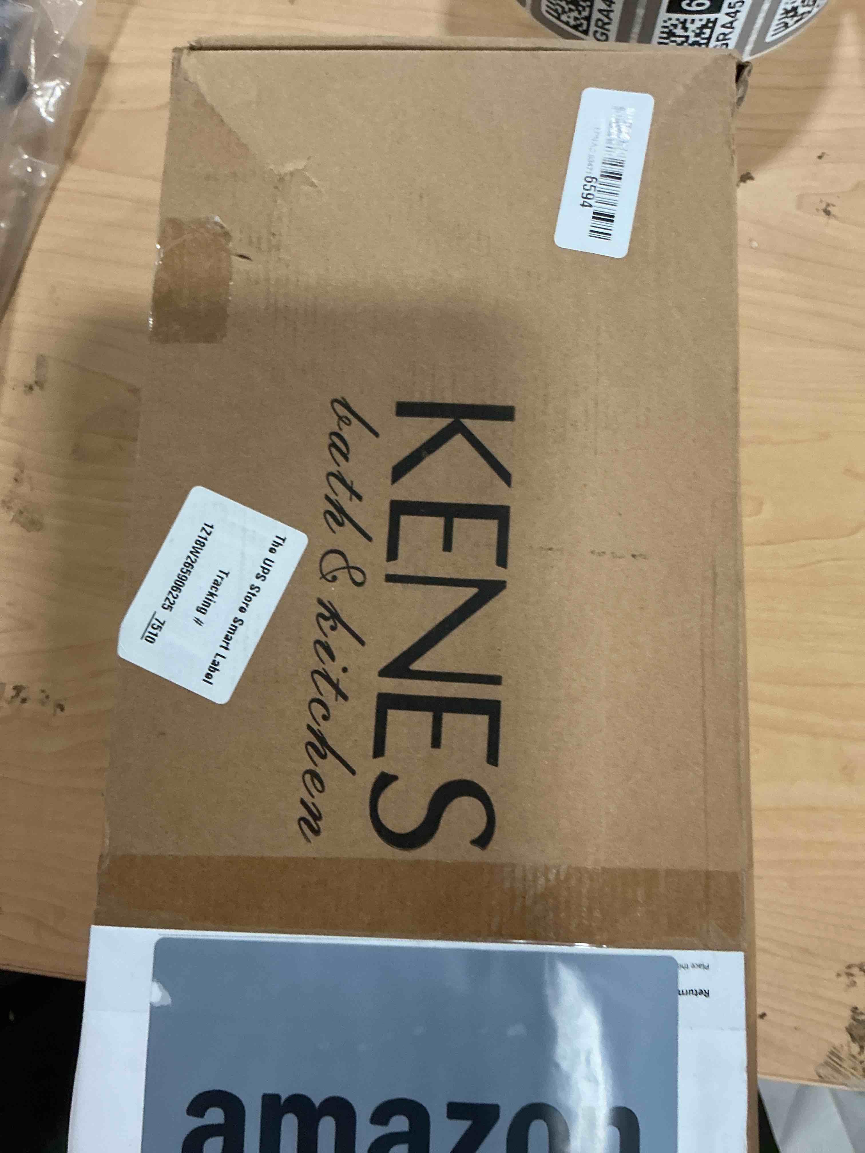 Condition photo showing New/Like New for kenes matte black shower faucet with 10-inch shower head and handle set, square shower faucet set bathroom rainfall shower system wall mount, ke-6024b-2 (shower valve included) shower faucet matte black