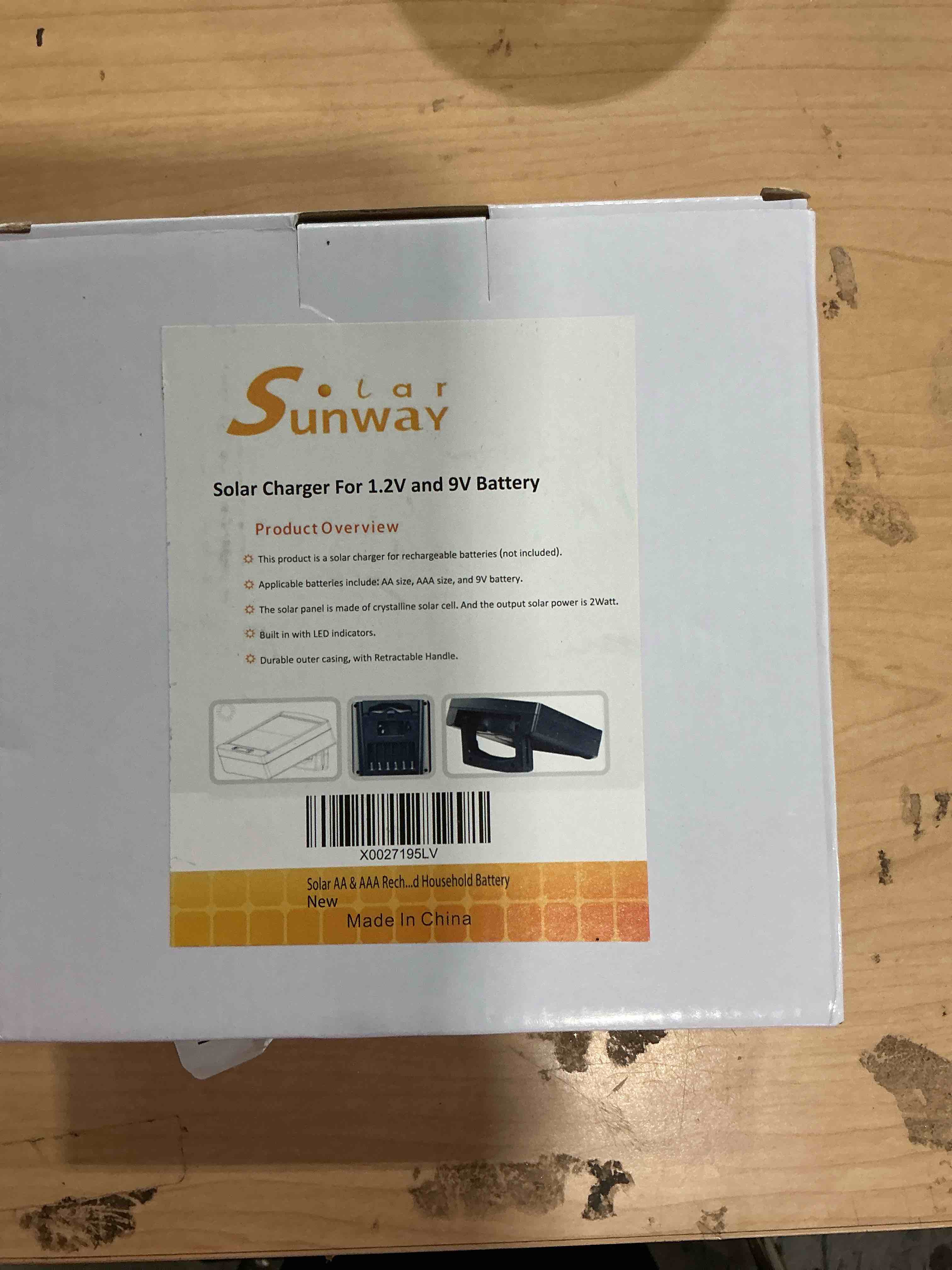 Condition photo showing New/Like New for sunway solar aa aaa battery charger for rechargeable batteries 1.2v nimh nicd with built-in 2watt solar panel portable charger for1.2v ni-mh ni-cd household battery