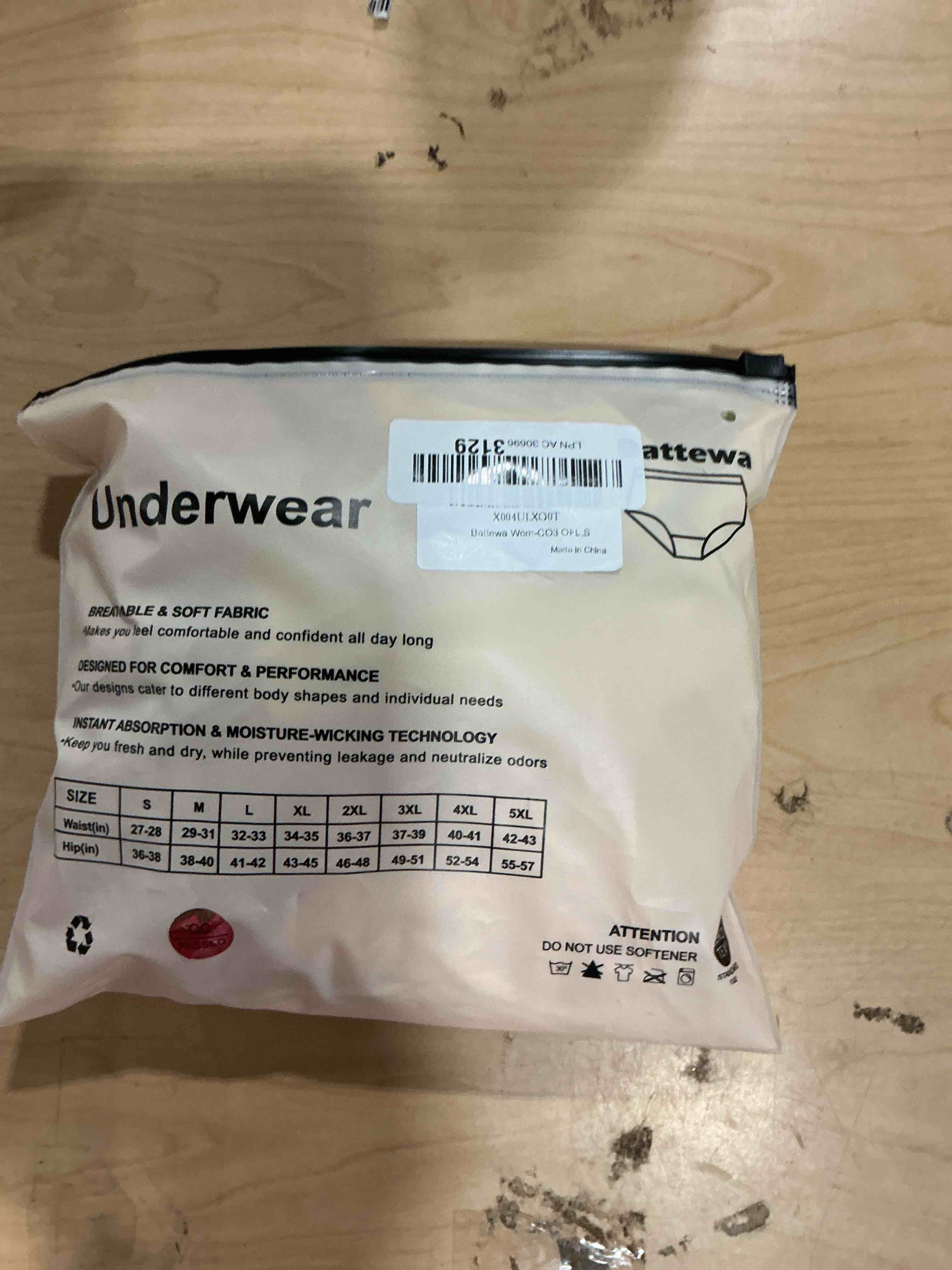 Condition photo showing New/Like New for battewa womens incontinence underwear 40ml leakproof panties multicolor small