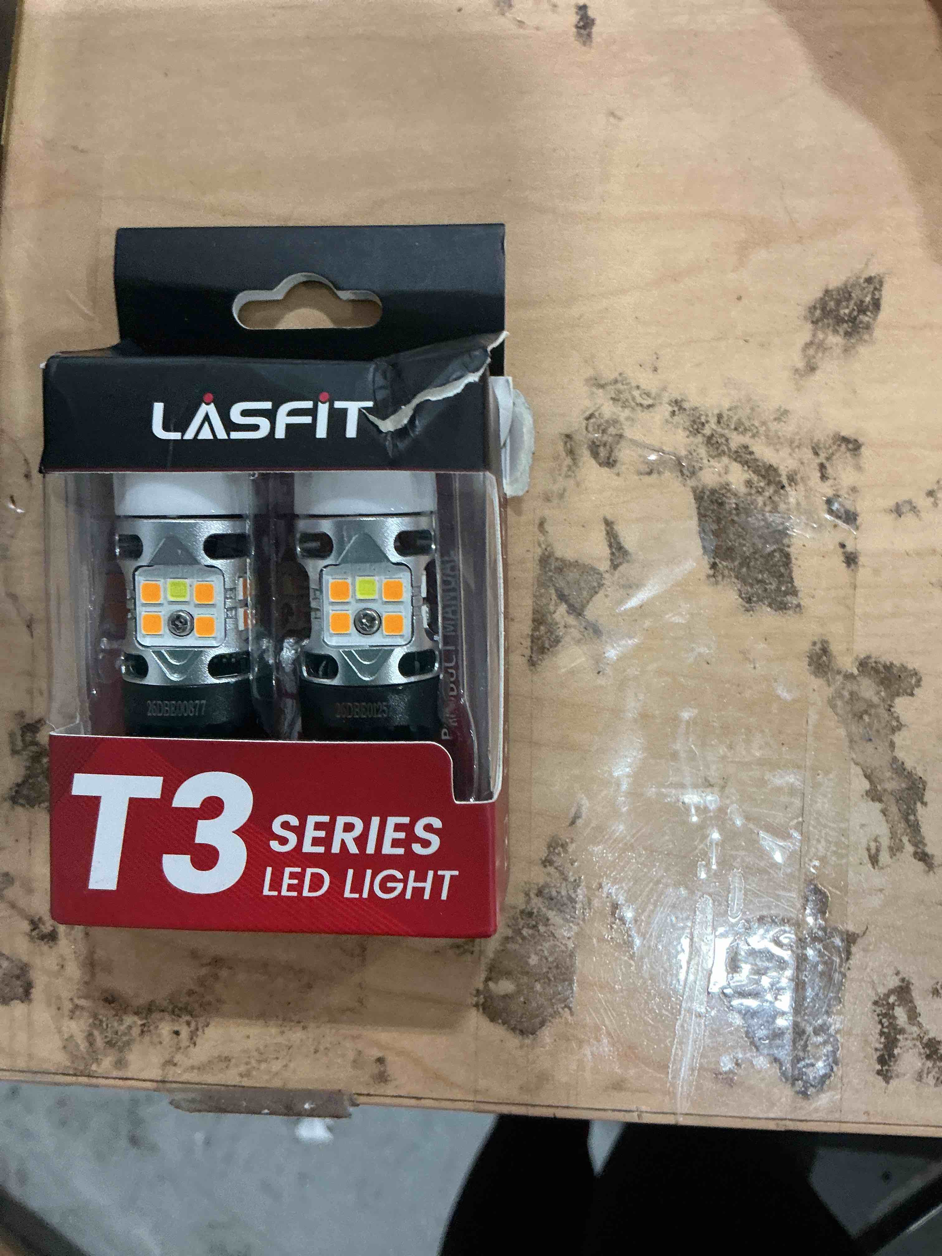 Condition photo showing New/Like New for lasfit t3 7443 switchback led bulb 7444na front turn signal canbus error free white amber new 500% brighter 7444na w21w drl parking light built in resistor anti hyper flash, standard socket (2pcs) amber/white 7443