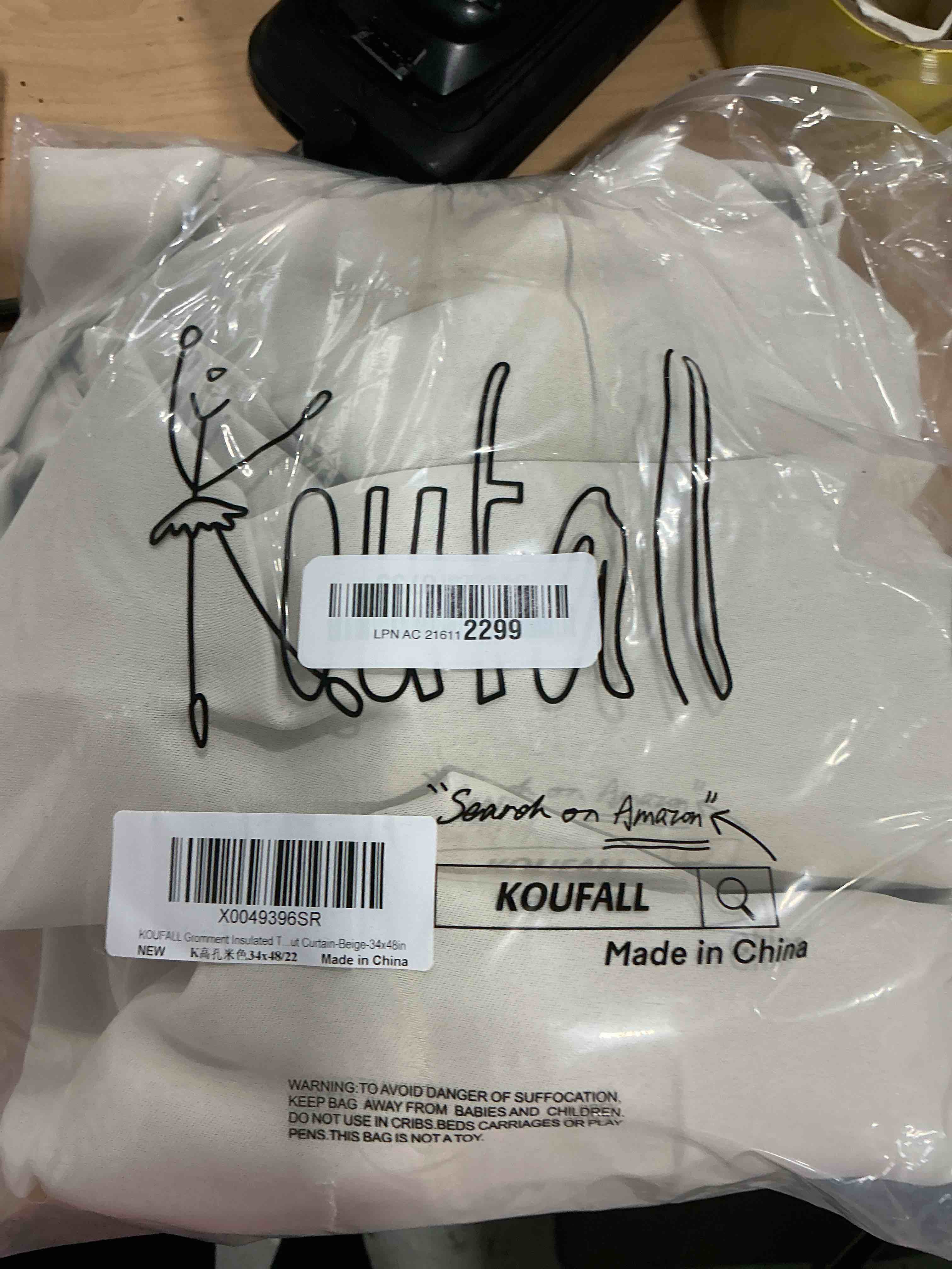 Condition photo showing New/Like New for koufall 48 inch curtains length,room darkening 60-70% blackout black out heat light blocking short drapes for kitchen,cream beige