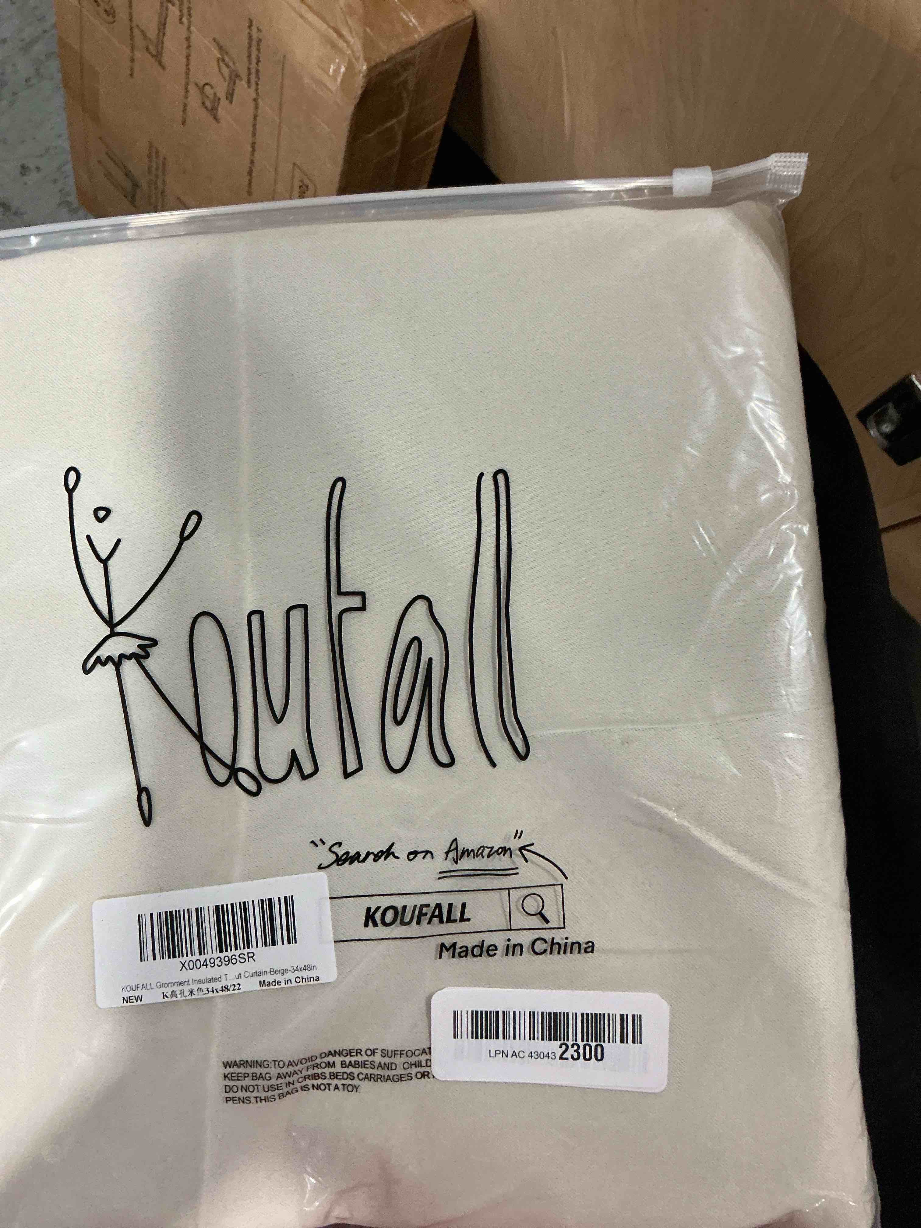 Condition photo showing New/Like New for koufall 48 inch curtains length,room darkening 60-70% blackout black out heat light blocking short drapes for kitchen,cream beige