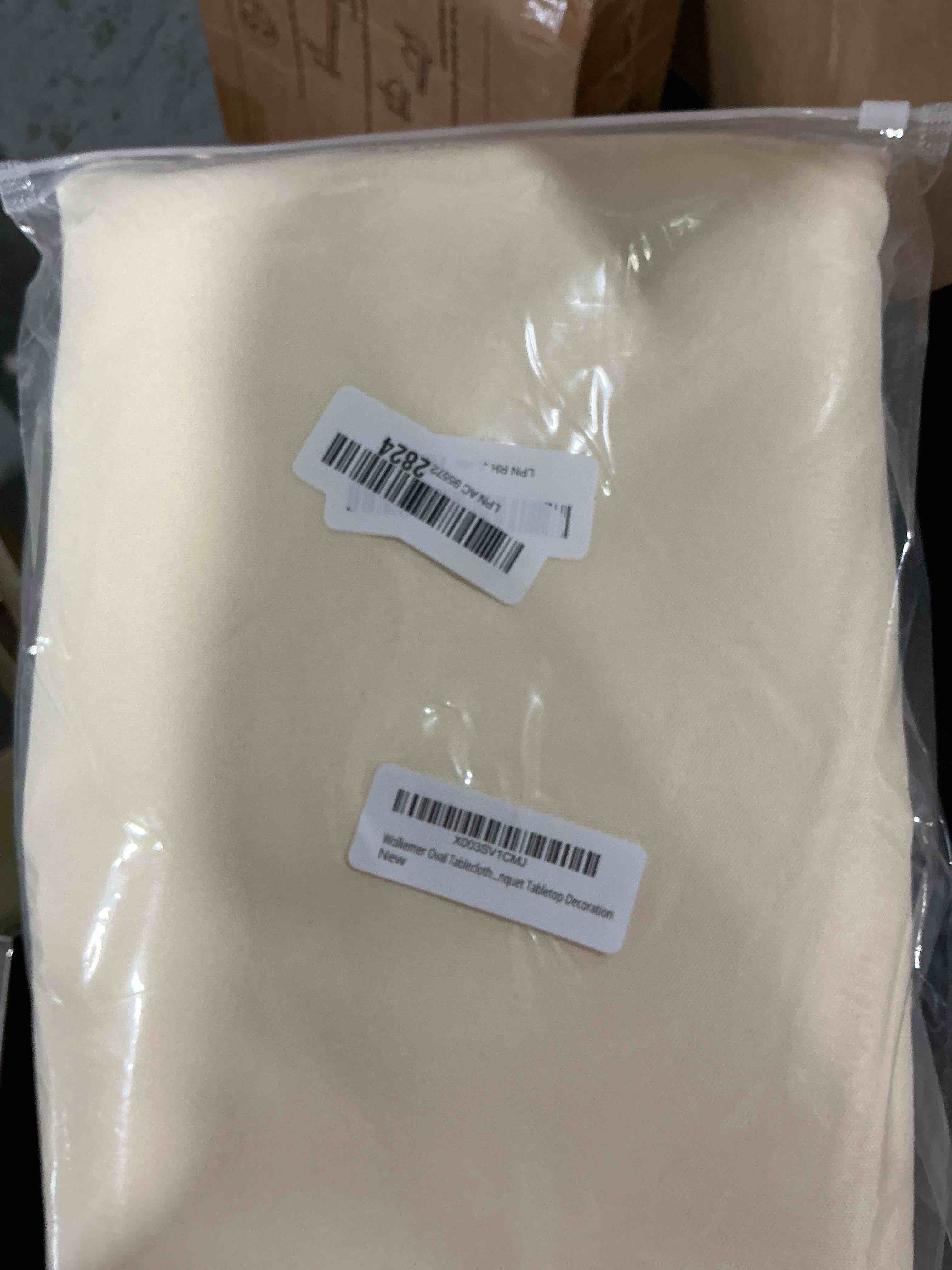 Condition photo showing New/Like New for wolkemer oval tablecloth 60 x 102 inch washable fabric table cloth solid ivory table cover for dining wedding party banquet tabletop decoration oval-60 x 102 inch ivory