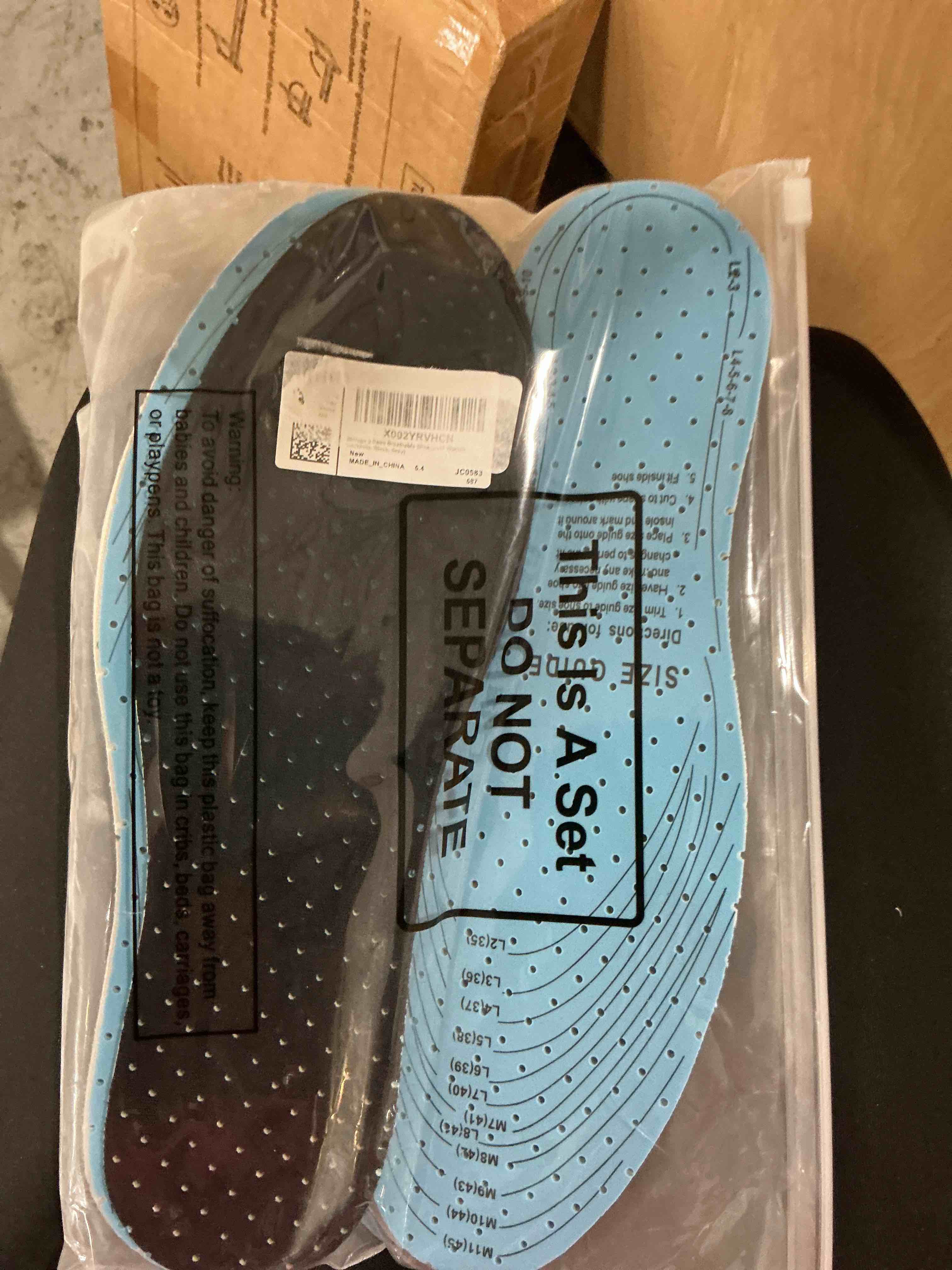 Condition photo showing New/Like New for sintege 3 pairs breathable shoe insoles inserts soft cushioning double-layer latex foam perforated replacement insoles for men 7-11 woman 2-8(white, black, grey)
