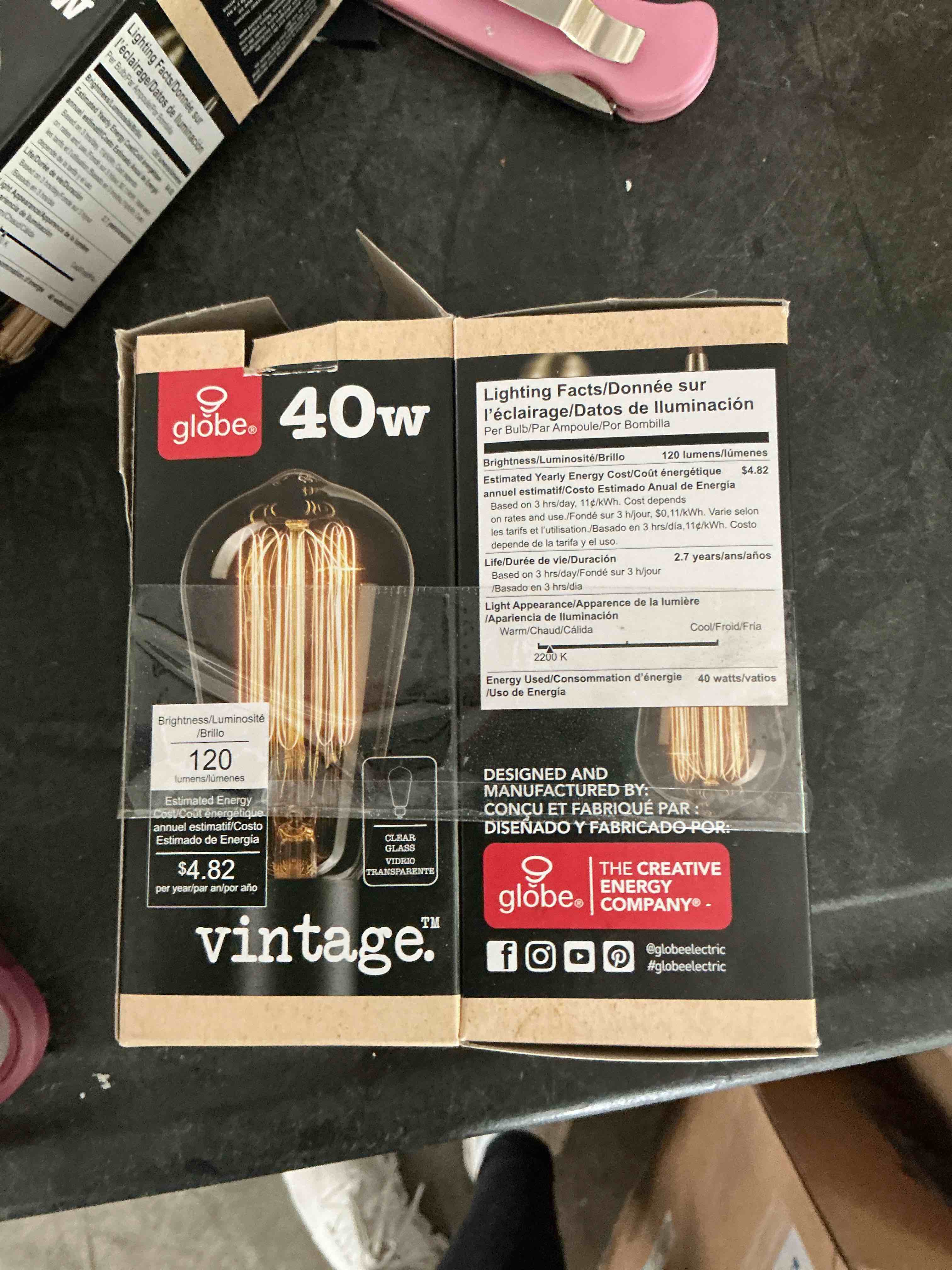 Condition photo showing New/Like New for innova vintage edison (2700k) s60 squirrel cage incandescent filament light bulb2 pack