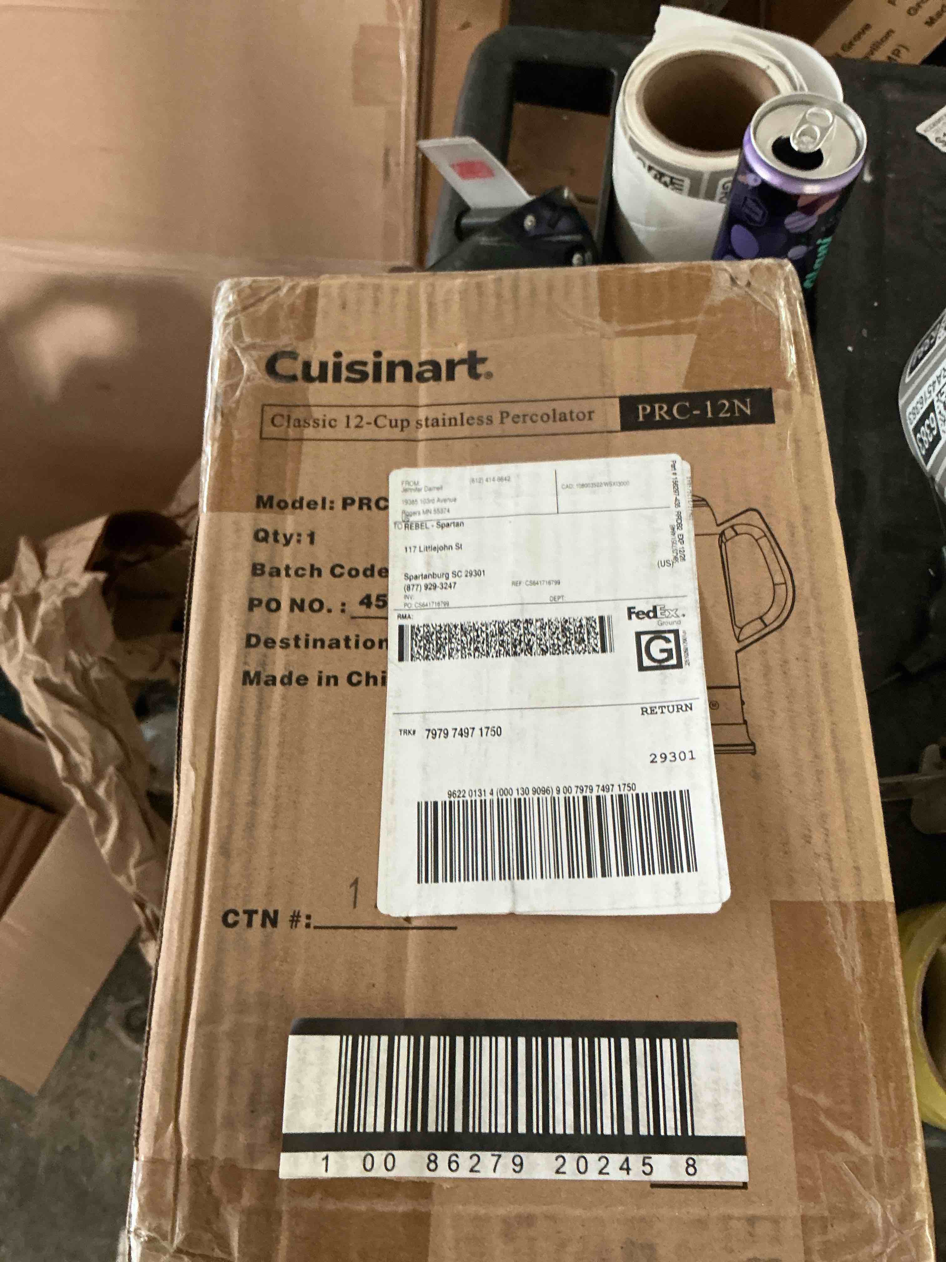 Condition photo showing New/Like New for cuisinart stainless steel 12-cup coffee percolator