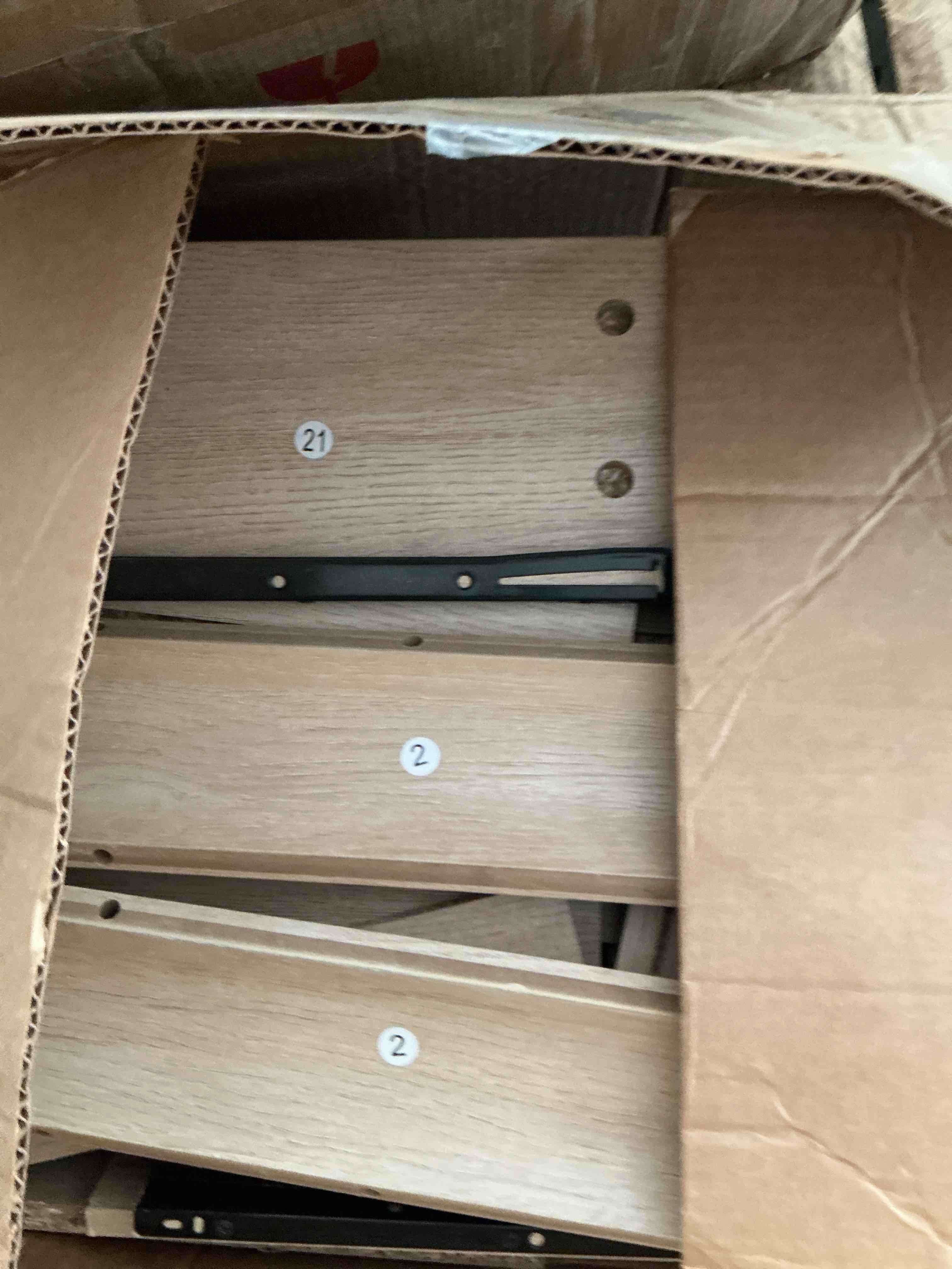 Condition photo showing New/Like New for oak dresser for bedroom with 6 drawers, 47" wide modern dressers box 1/2