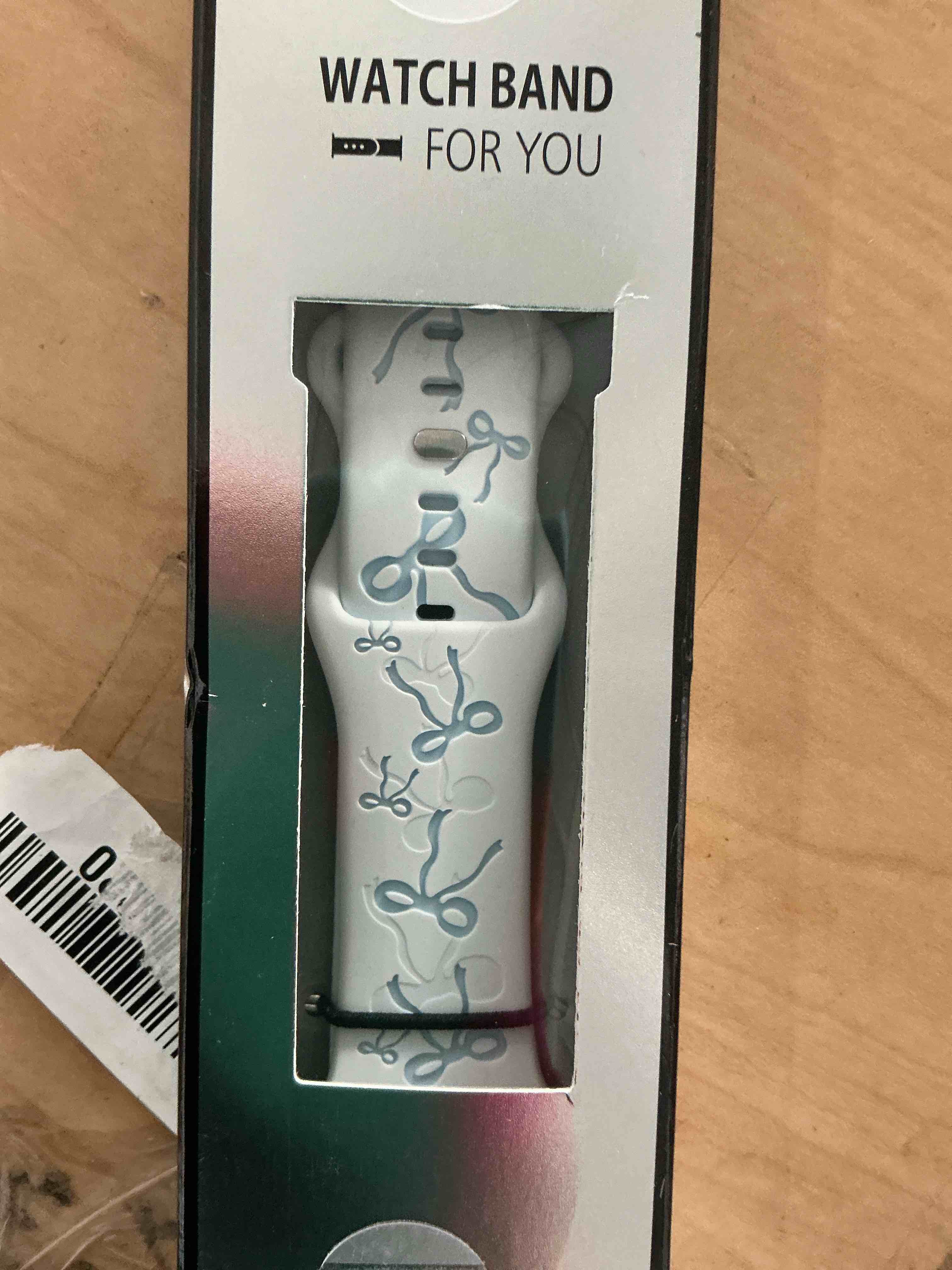 Condition photo showing New/Like New for ymhml engraved bow band compatible for apple watch bands for women 40mm 42mm 41mm 38mm 44mm 45mm 46mm 49mm, cute silicone inlay dressy blueribbon strap for iwatch series 11 10 9 8 7 6 5 4 3 se ultra