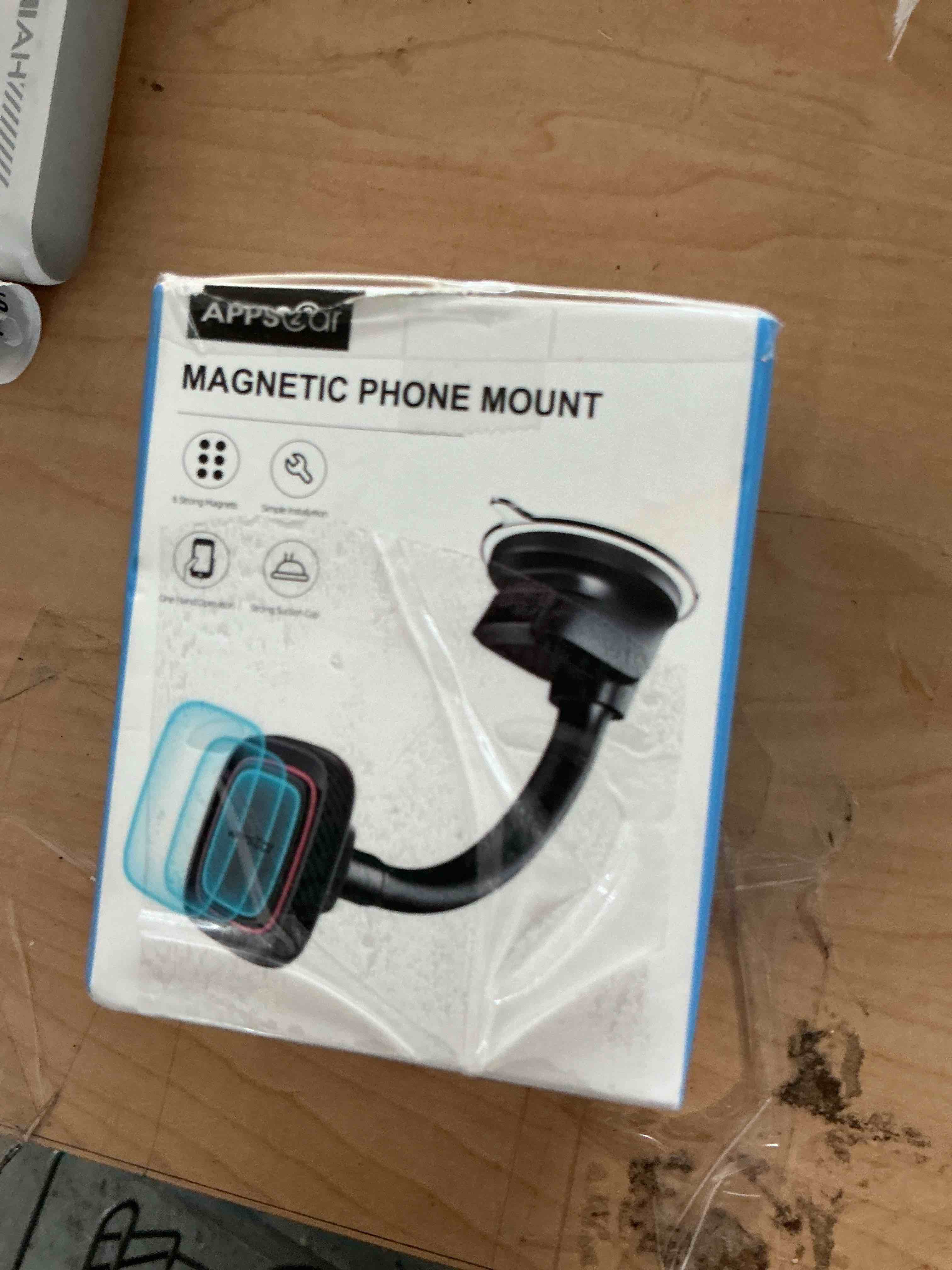 Condition photo showing Good Condition for apps2car magnetic car phone holder mount with 6 strong magnets, windshield dashboard magnetic suction cup phone holder for car, fit most smartphones & mini tablets
