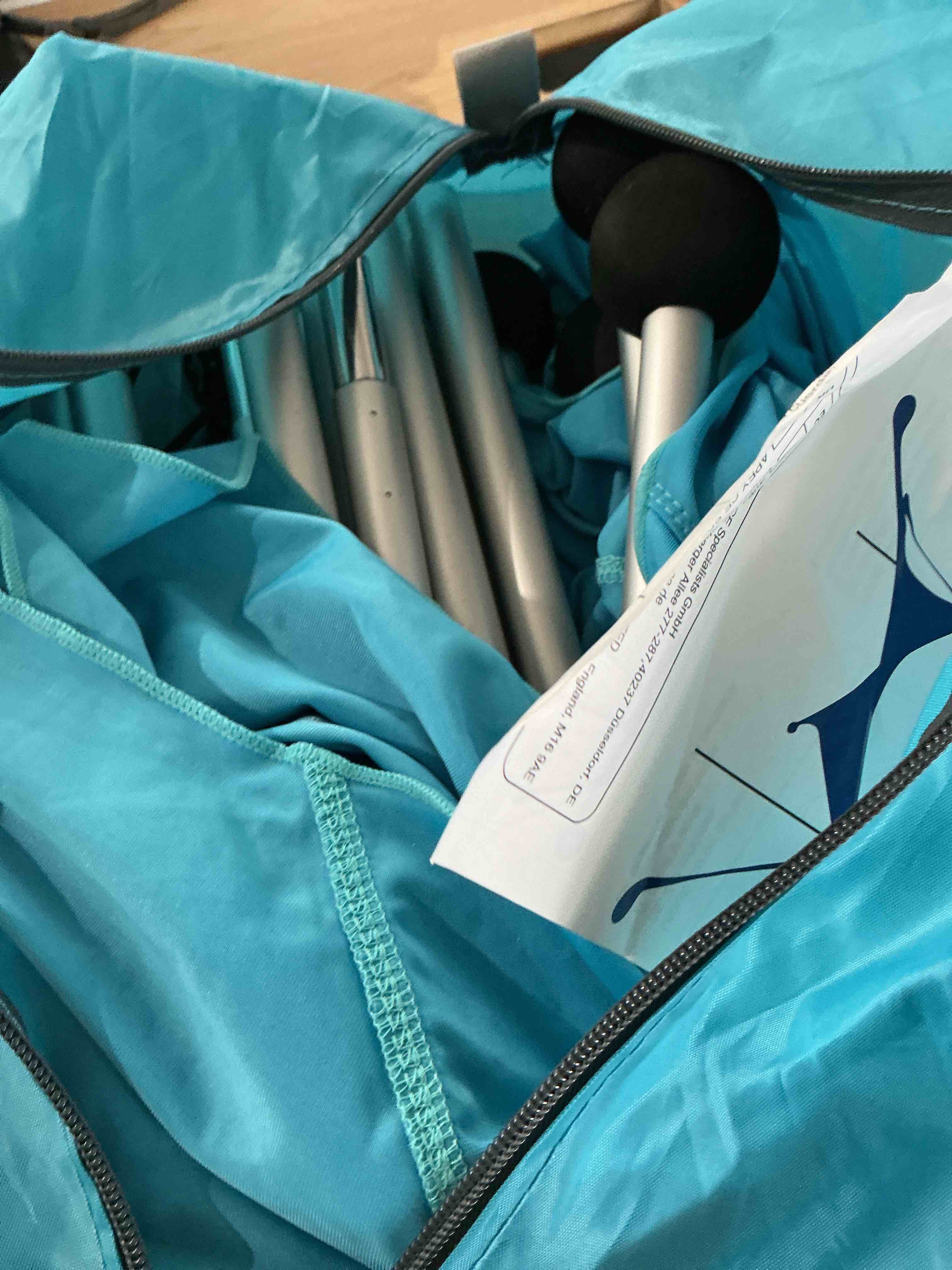 Condition photo showing New/Like New for commouds beach tent sun shelter - upf50+ pop up beach canopy with sandbags & sand shovel & windproof poles, portable sun shade for beach, camping, picnics, backyard