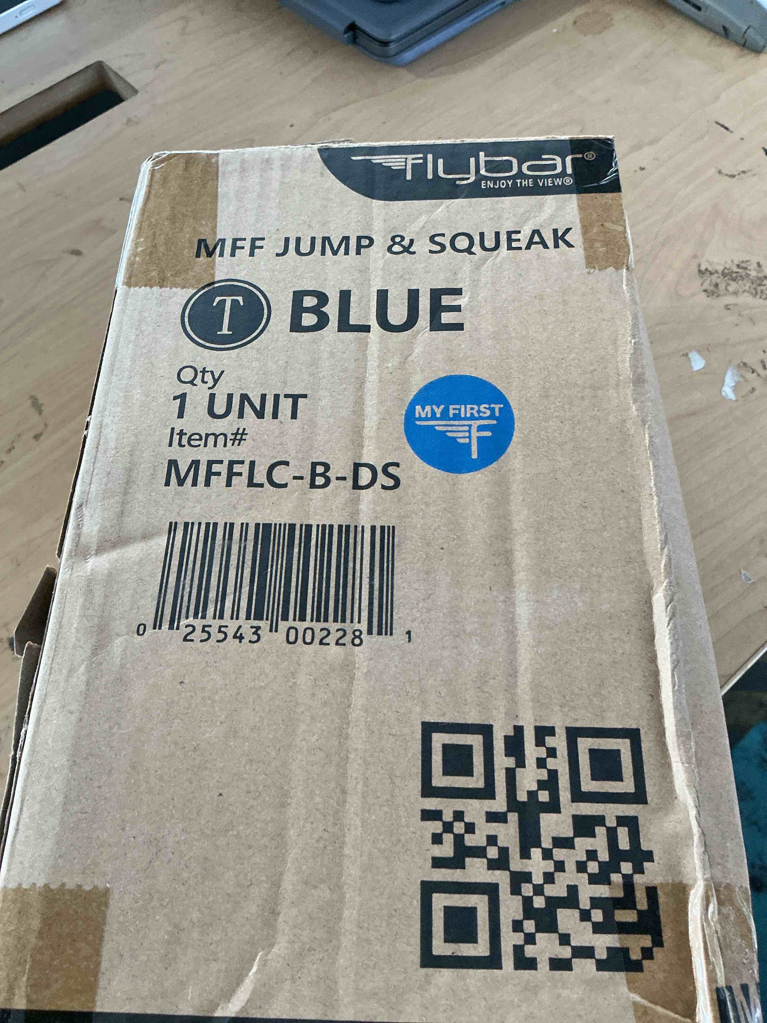Condition photo showing New/Like New for flybar my first foam pogo jumper for kids fun and safe pogo stick for toddlers, durable foam and bungee jumper for ages 3 and up, supports up to 250lbs (blue led)