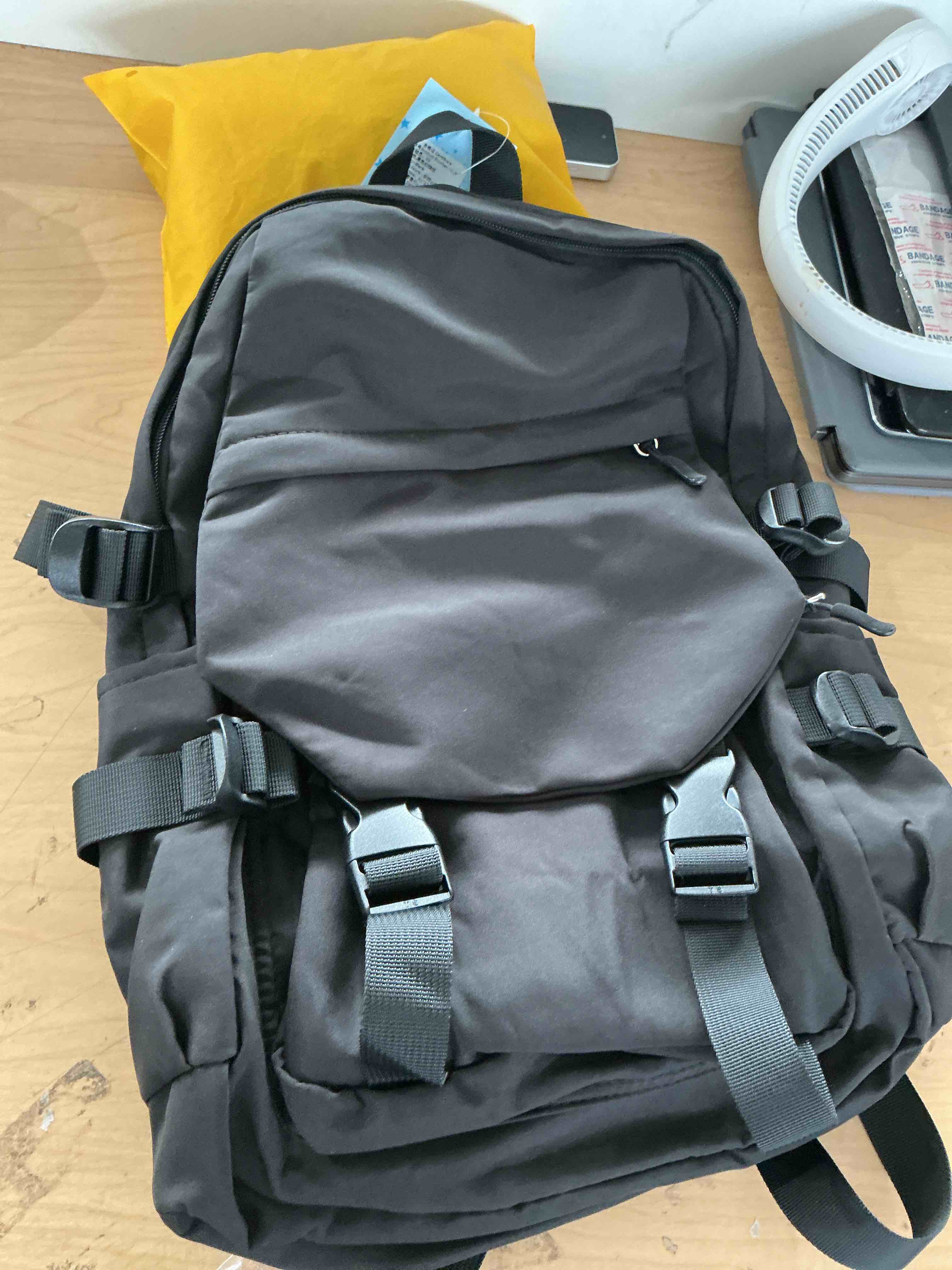 Condition photo showing New/Like New for simple trendy 14 inch laptop backpack for men's women's couple, large capacity work casual backpack