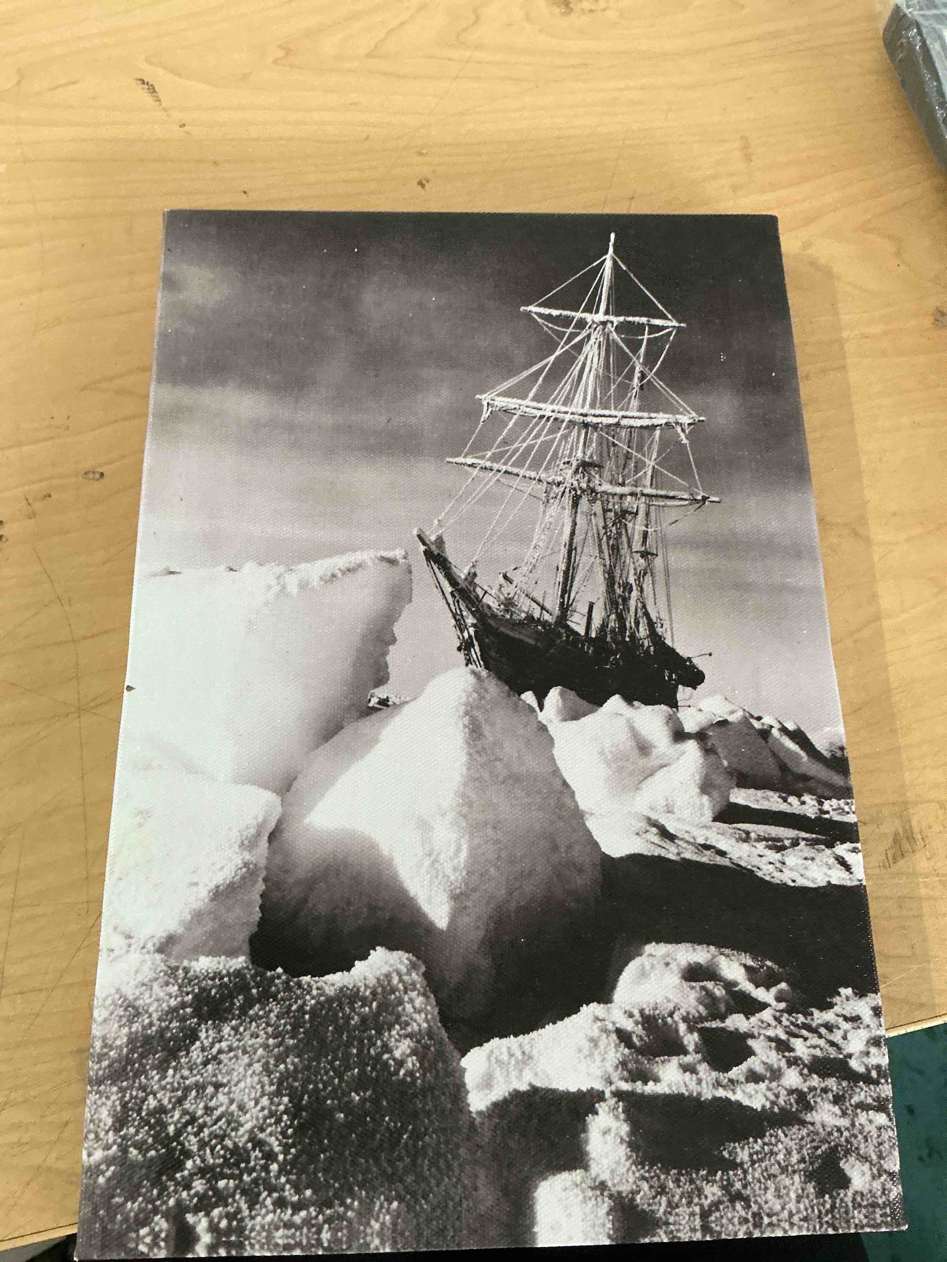 Condition photo showing New/Like New for endurance antarctic expedition ship print (unframed,12" l x 18" w)