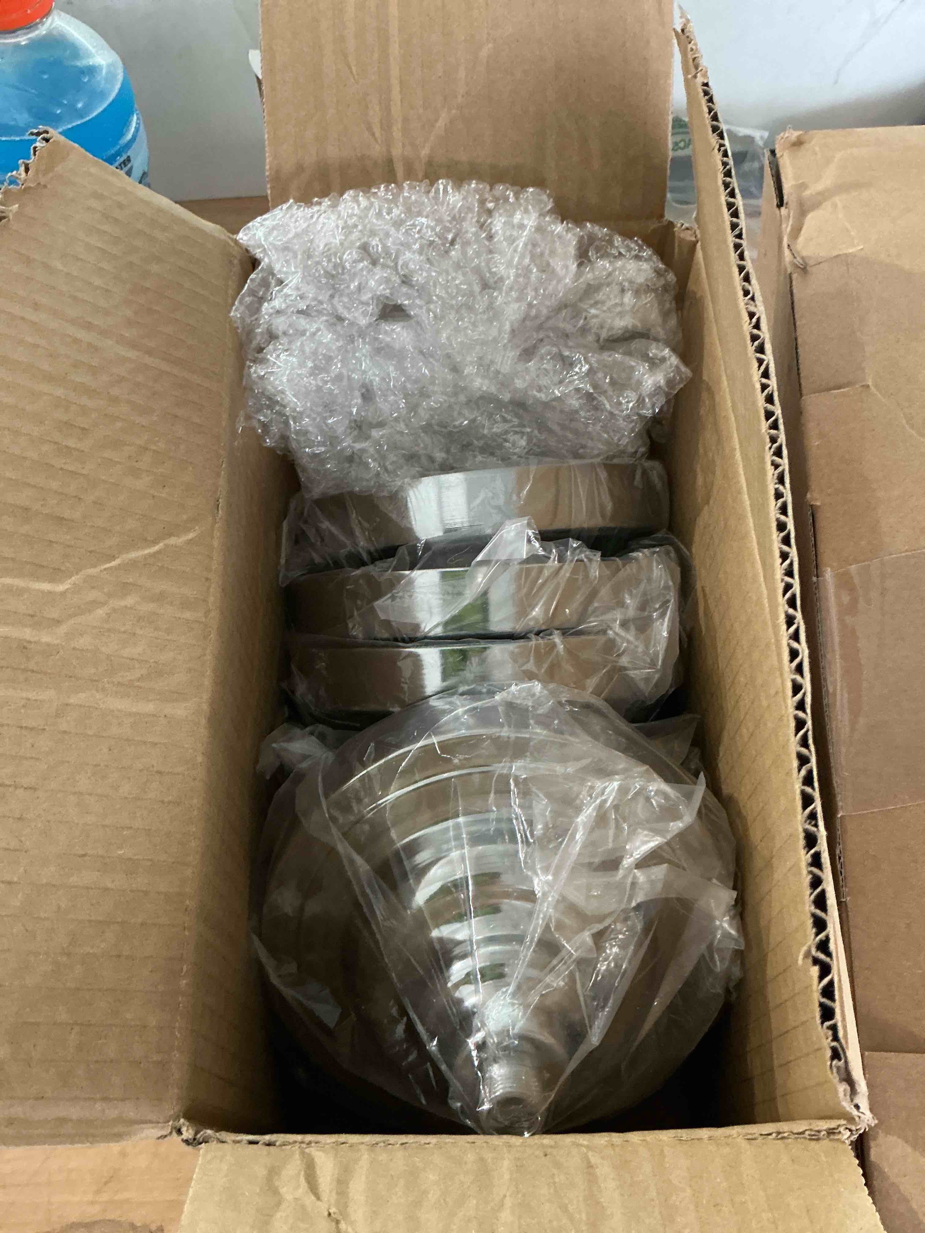 Condition photo showing New/Like New for 22.5inch versatile metal wedding centerpiece vases - set of 2 tall silver trumpet vases, elegant silver centerpiece stands for road leading wedding reception party event anniversary home decor silver 22.5in (small) - 2pcs