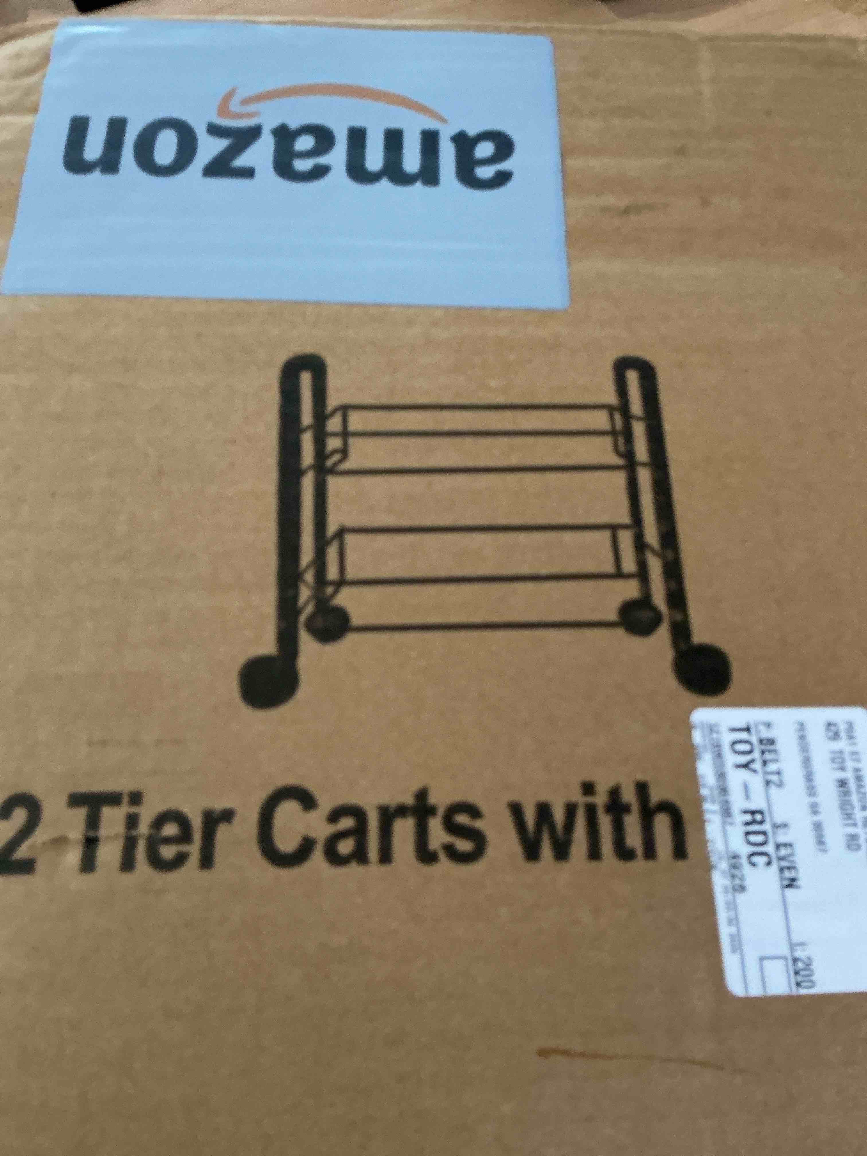 Condition photo showing New/Like New for 2 tier rolling pantry cart on wheels thick metal pantry floor organizer small utility cart for small space, fruit vegetables rack for kitchen, under desk storage onion potato storage basket, black