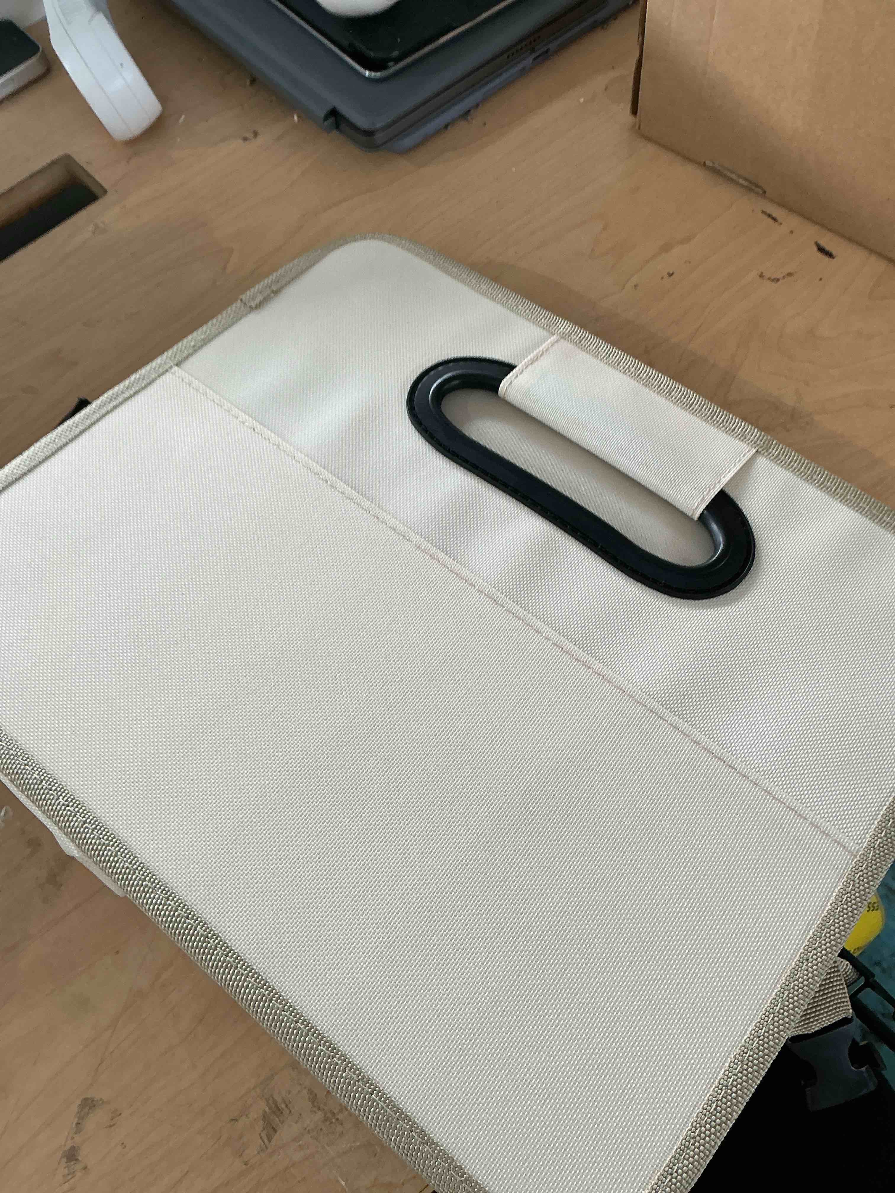 Condition photo showing New/Like New for titiyiof trunk organizer for suv & sedan,car organizers and storage, waterproof collapsible & adjustable straps,sturdy car organization for car accessories, tools,food?sundries,2-3 compartment?beige?