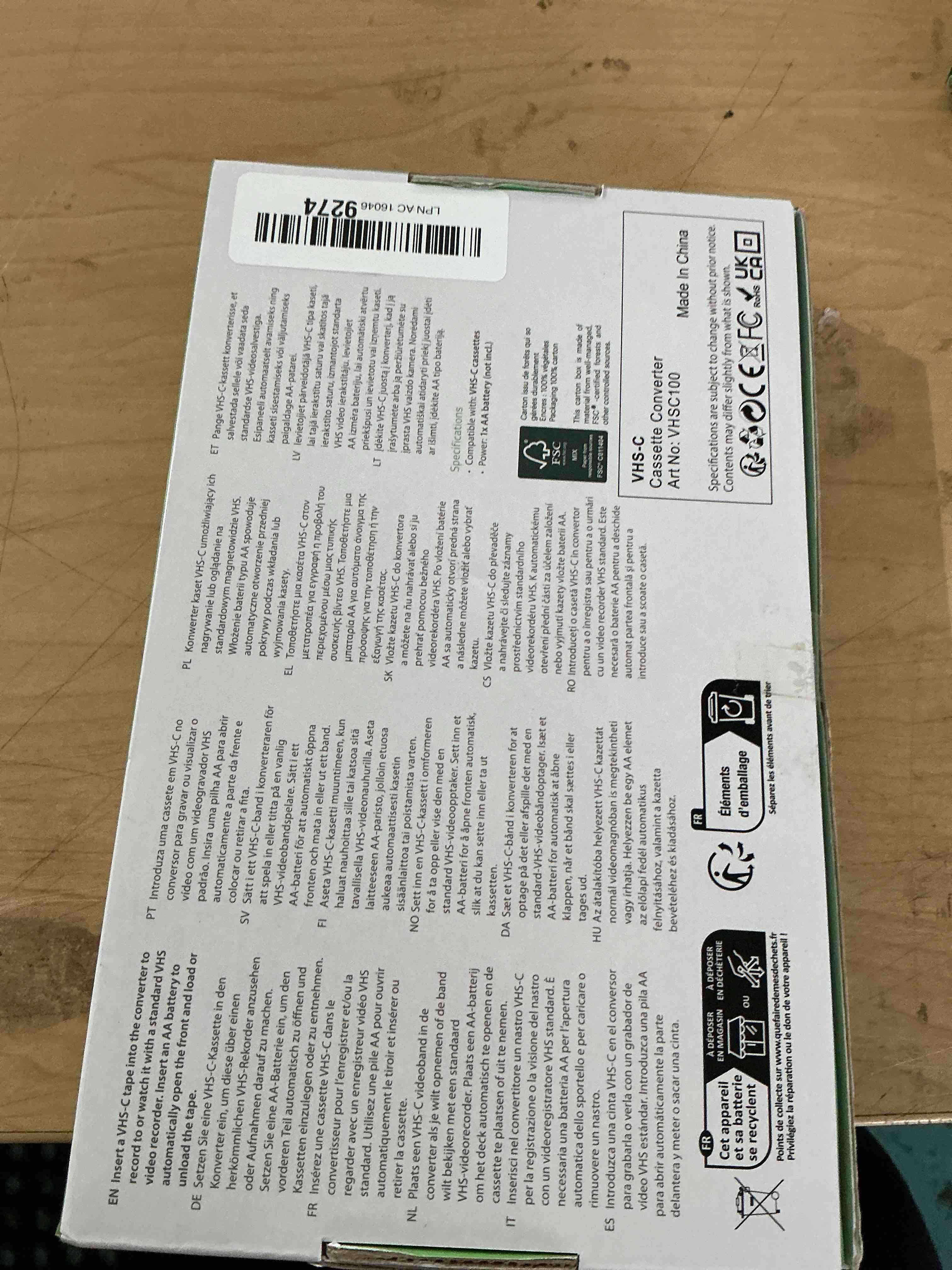 Condition photo showing New/Like New for hq vhs-c video cassette adaptor motorized vhs-c to vhs cassette adapter not compatible with 8mm/minidv/hi8 tapes with 2 pcs lens clean cloth