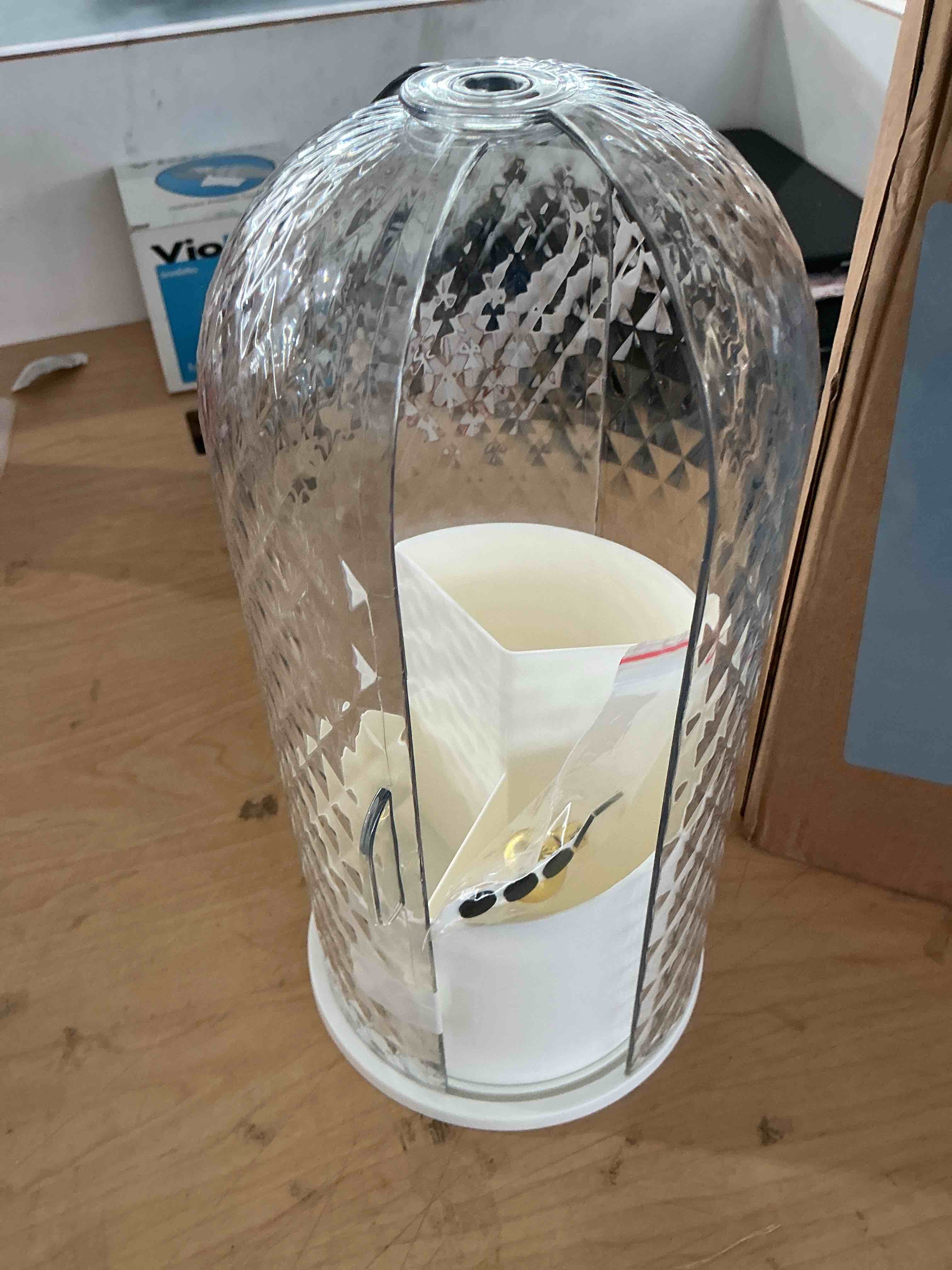 Condition photo showing New/Like New for 1pcs makeup brush holder organizer with clear lid 360 rotating sliding opening dustproof brushes container for vanity