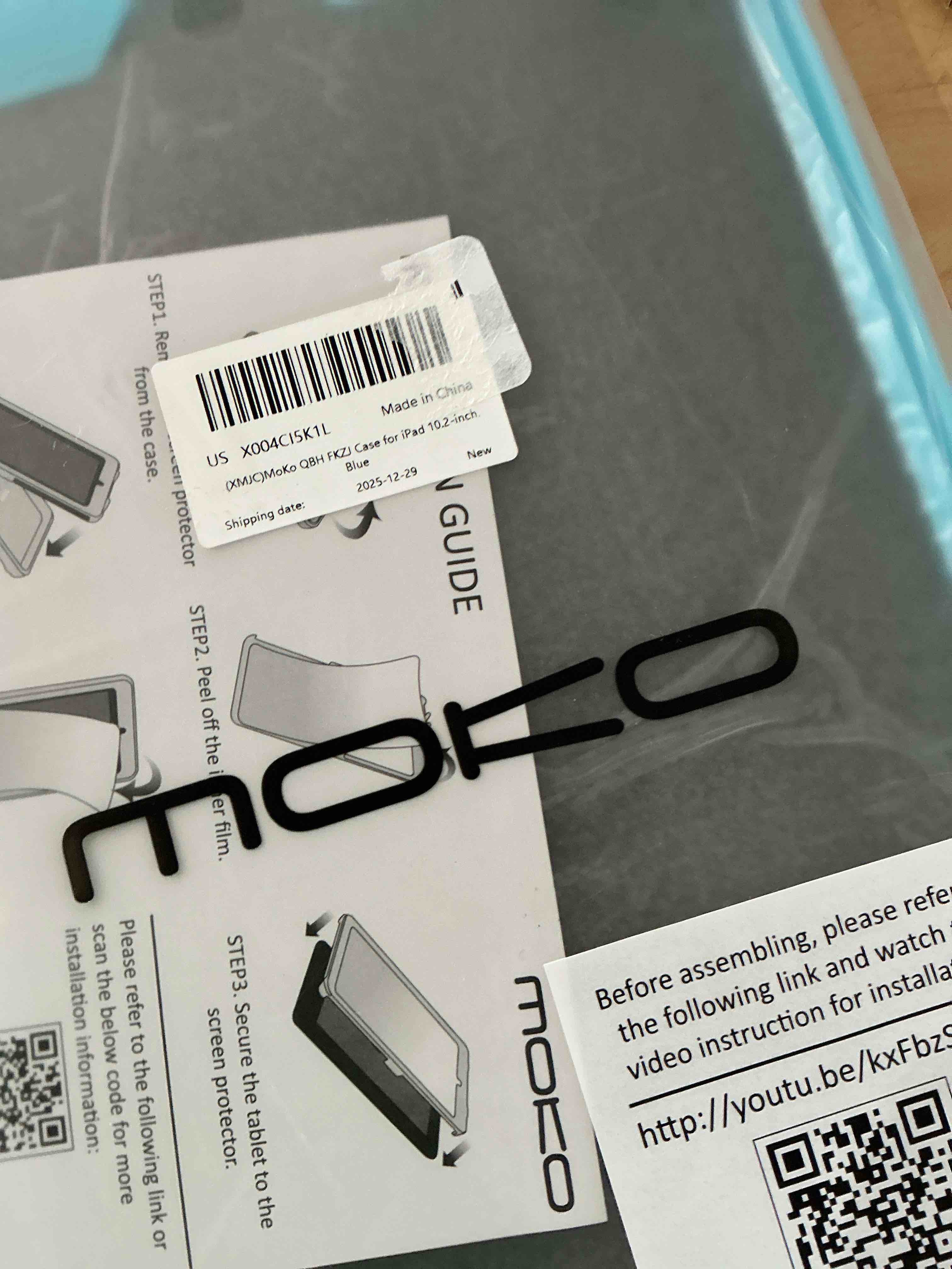Condition photo showing New/Like New for moko for ipad 10.2 case,full body case for ipad 9th/8th/7th gen, cyan blue
