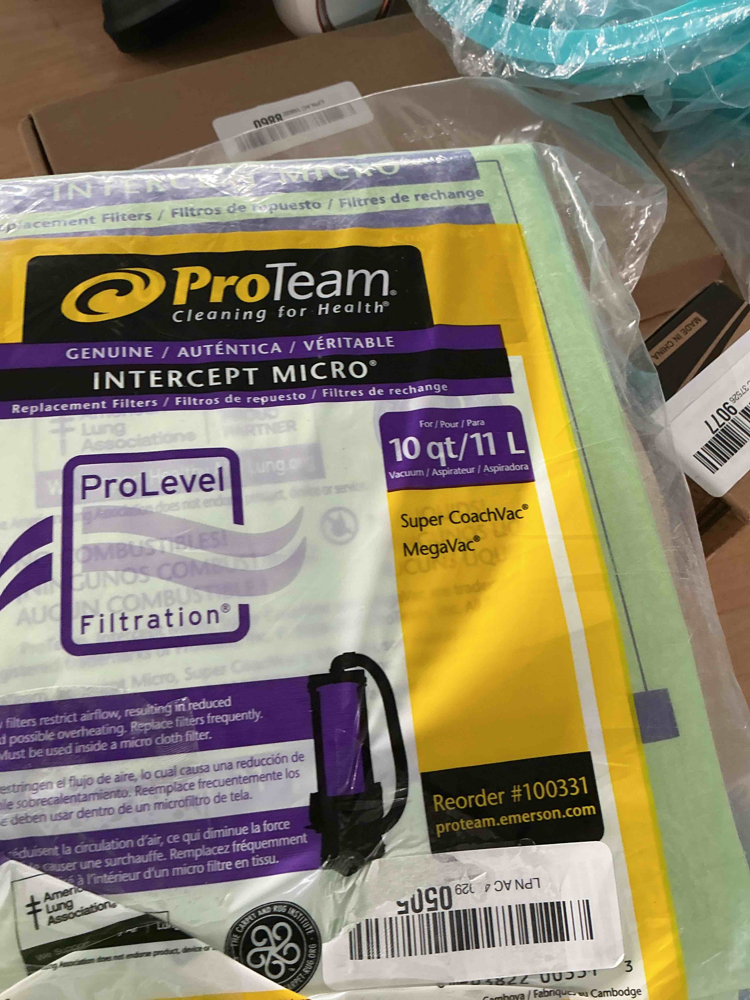 Condition photo showing New/Like New for pro-team - pack of 10 fits (coachvac, super coachvac, megavac) - 100331