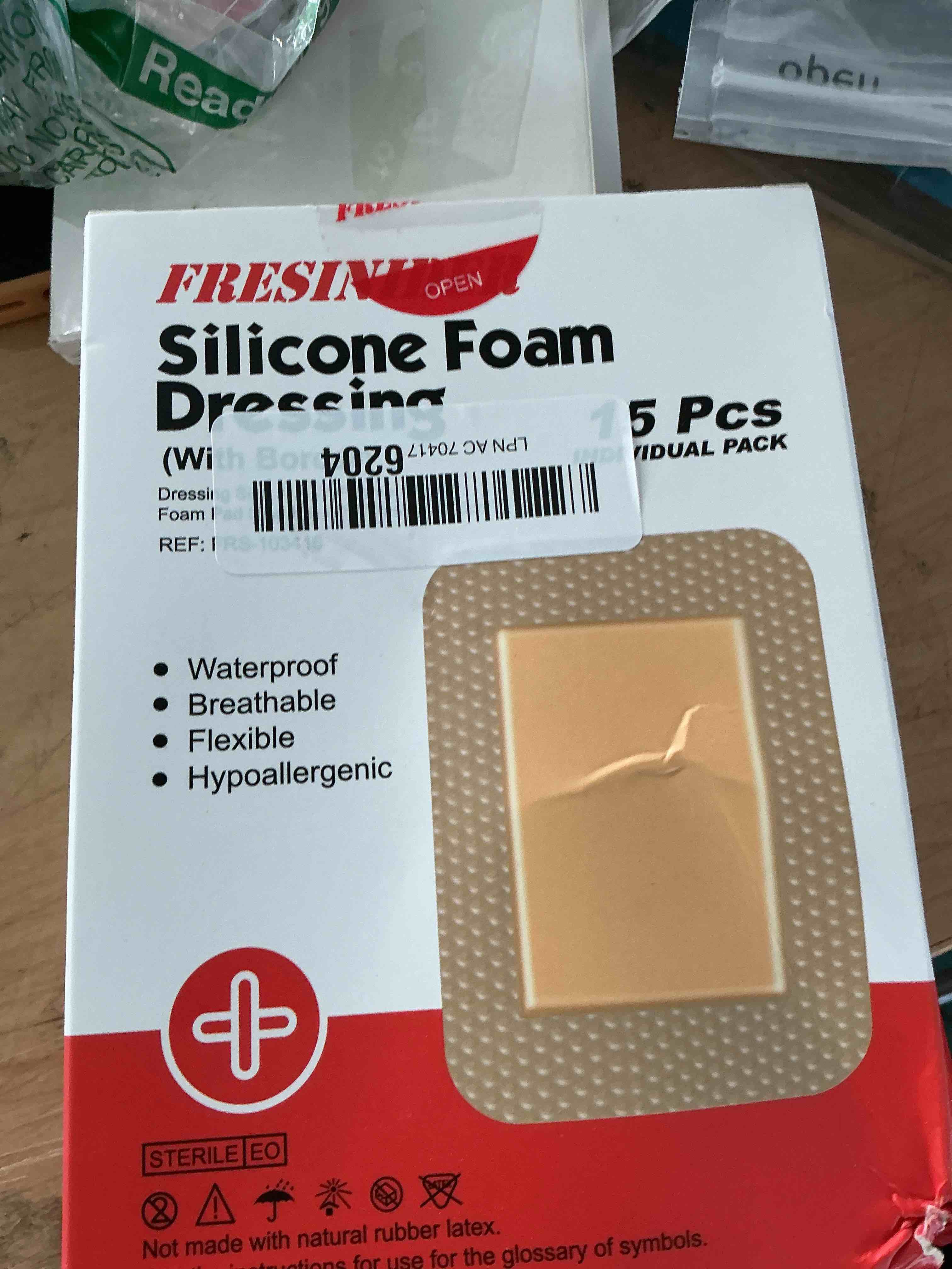Condition photo showing New/Like New for fresinider silicone foam dressing with adhesive border – wound dressing bandage – silicone foam pad – pack of 10 – 3 x 3 inches large waterproof bandages – self adhesive wound care and dressings
