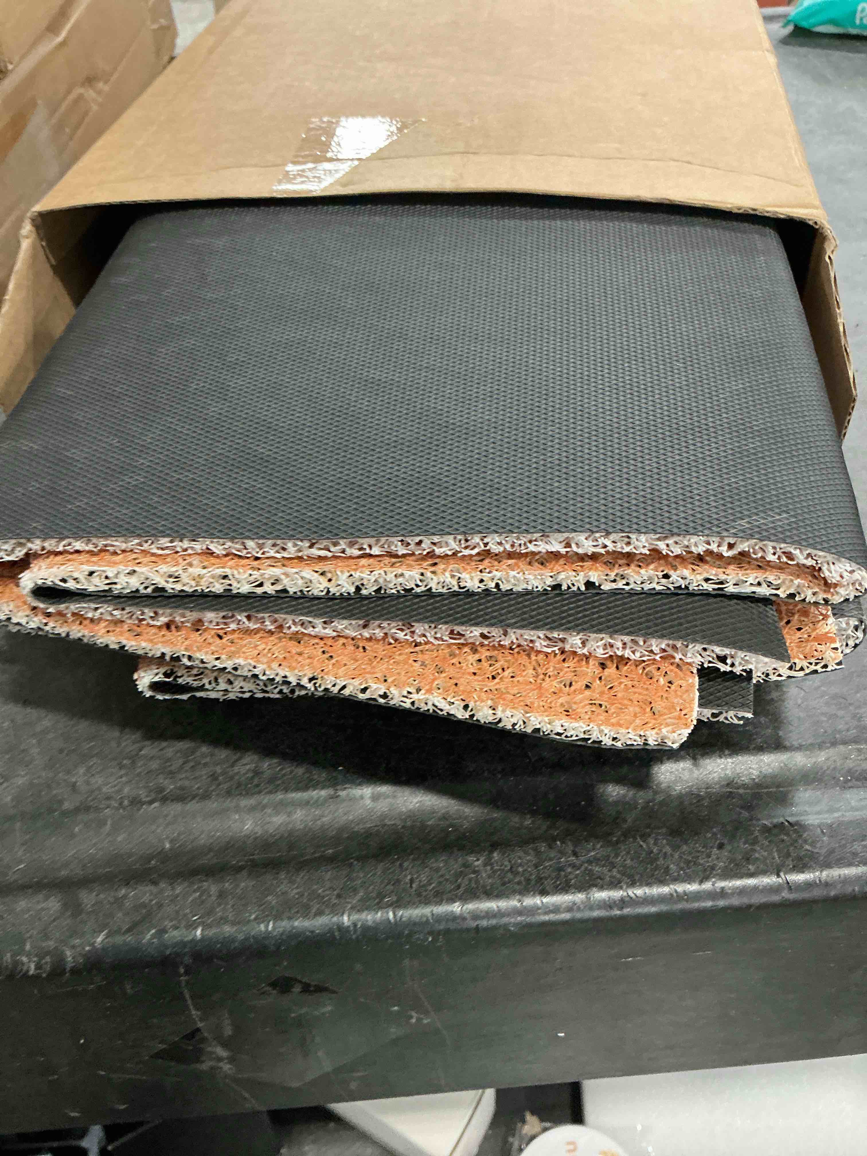 Condition photo showing Good Condition for 2 Pcs Fall Door Mat Hello Pumpkin Welcome Non Slip Coir Mats Thanksgiving Brown White Stripe Harvest Floor Layering Doormats Seasonal for Front Porch Entryway Decor(Brown White)