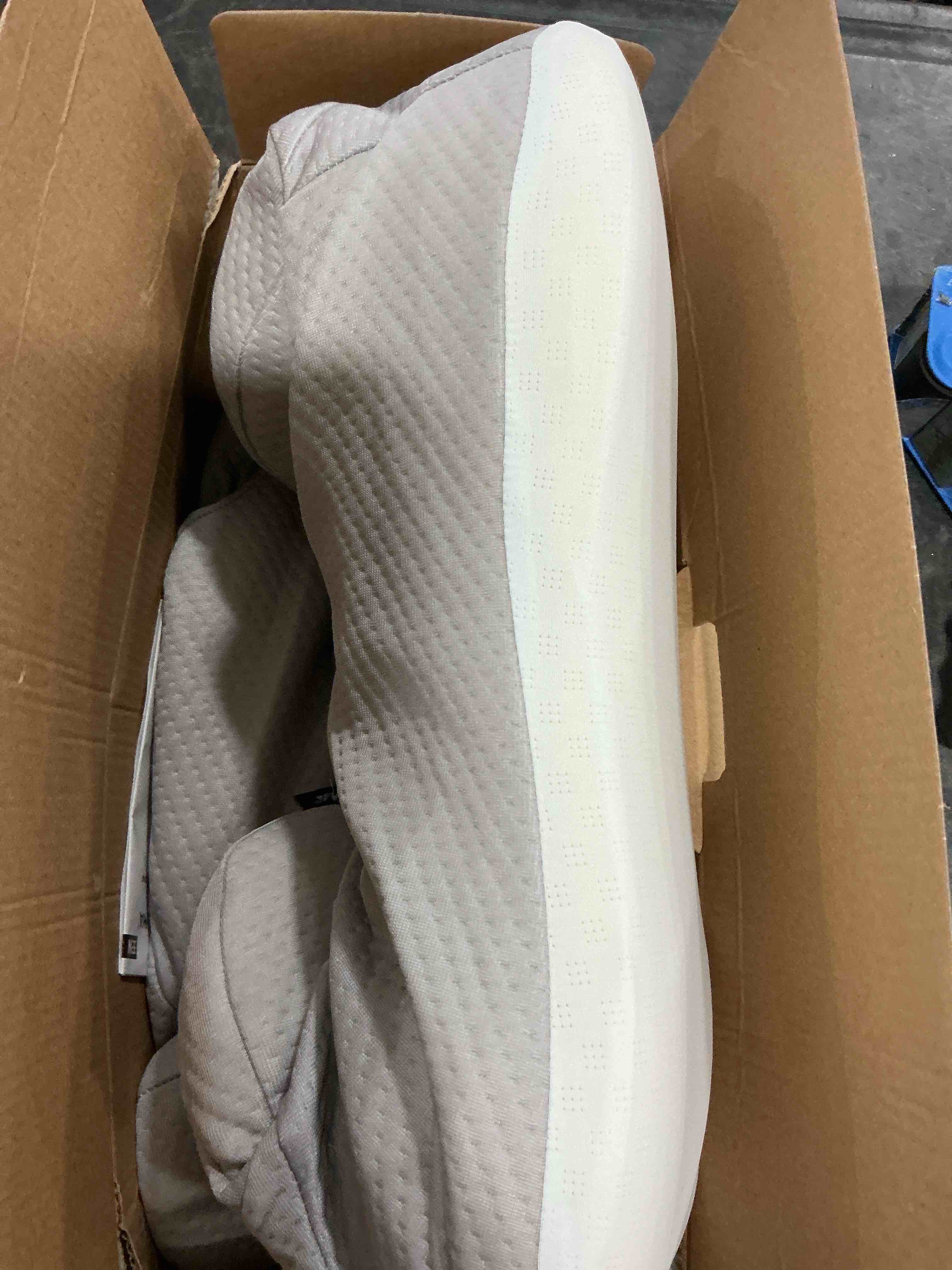 Condition photo showing Good Condition for DONAMA Cervical Pillow for Neck and Shoulder,Contour Memory Foam Pillow,Ergonomic Neck Support Pillow for Side Back Stomach Sleepers with Pillowcase Light Grey Queen Size 24.8"Lx14.96"Wx5.51"H