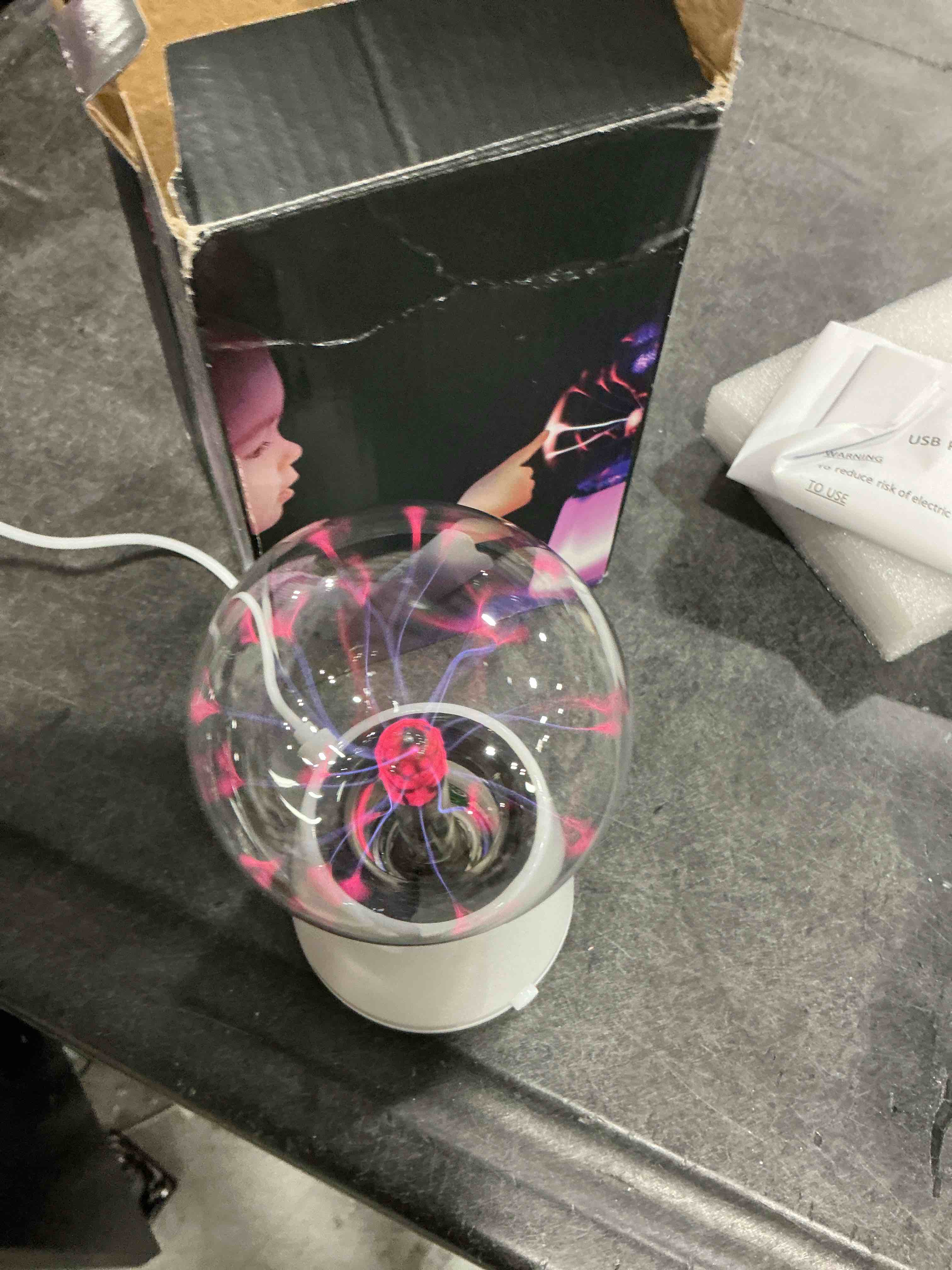 Condition photo showing Good Condition for Plasma Ball Lamp Interactive Touch Lightning Globe 3 Inch Fun Lamp USB Powered 7 Color Changing Lights Mood Lighting Party Prop Gifts Space Decor Desk Decor.