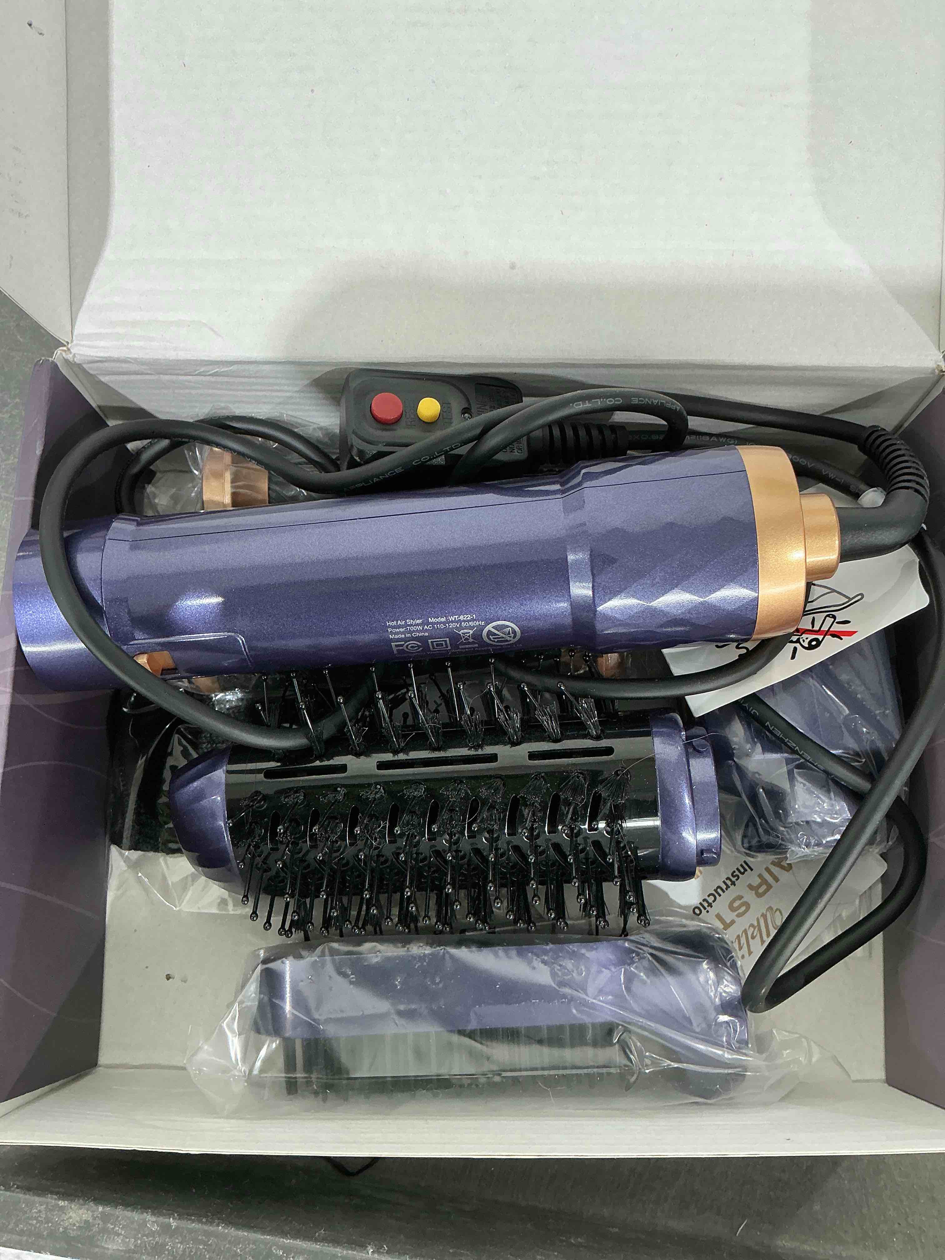 Condition photo showing Good Condition for 6 in ONE Blow Dryer Brush, Curling Wand Hair Styling Tools Set, Ionic Hot Air Hair Dryer, Massage Oval Hair Dryer, Left&Right Hair Curlers 100-120V