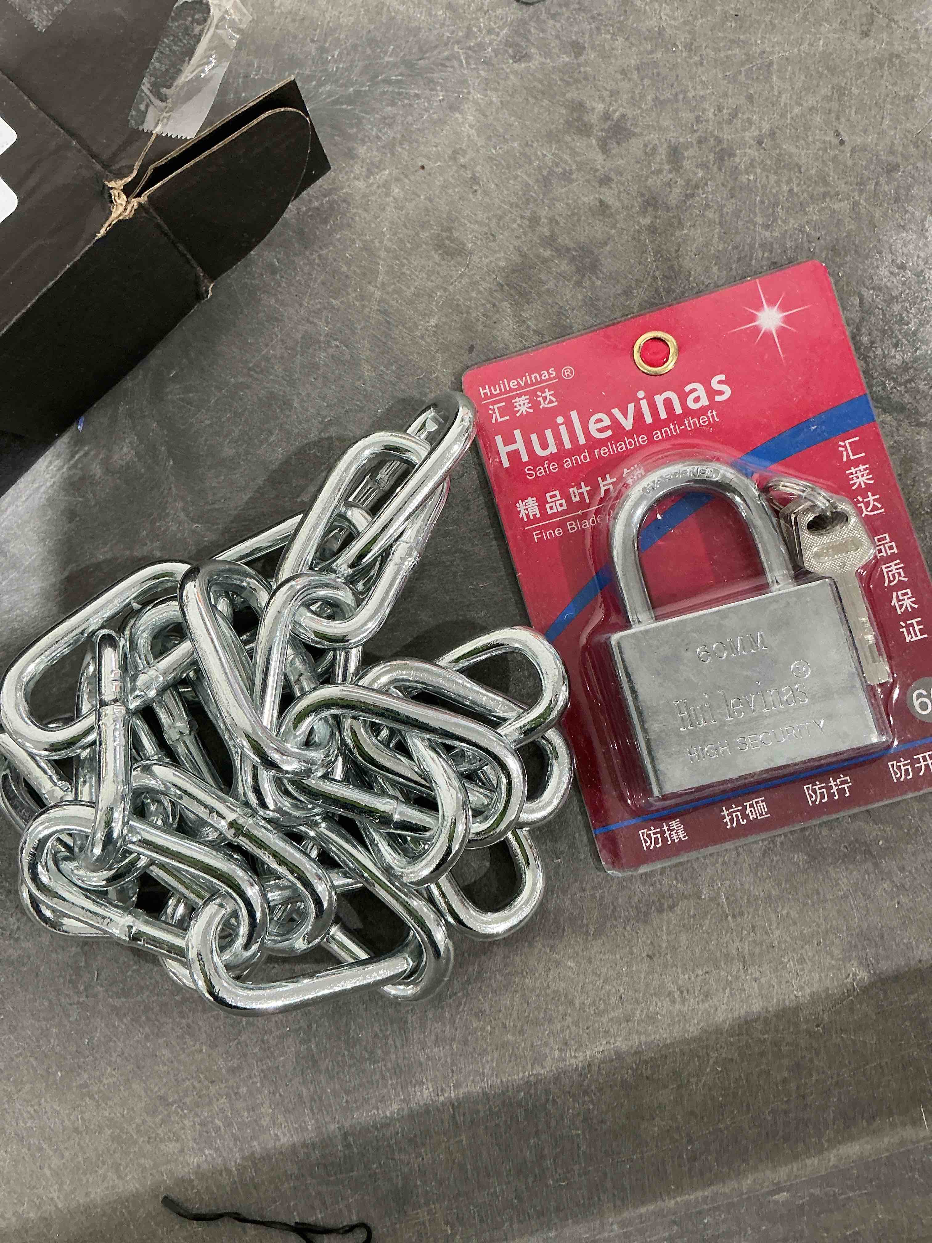 Condition photo showing Good Condition for Security Chain and Lock - 39 Inch Heavy Duty 8mm Galvanized Anti-Rust and Anti-Theft Chain With Padlock for Bike, Bicycle, Scooter, Motorcycle, Door, Gate, Fence