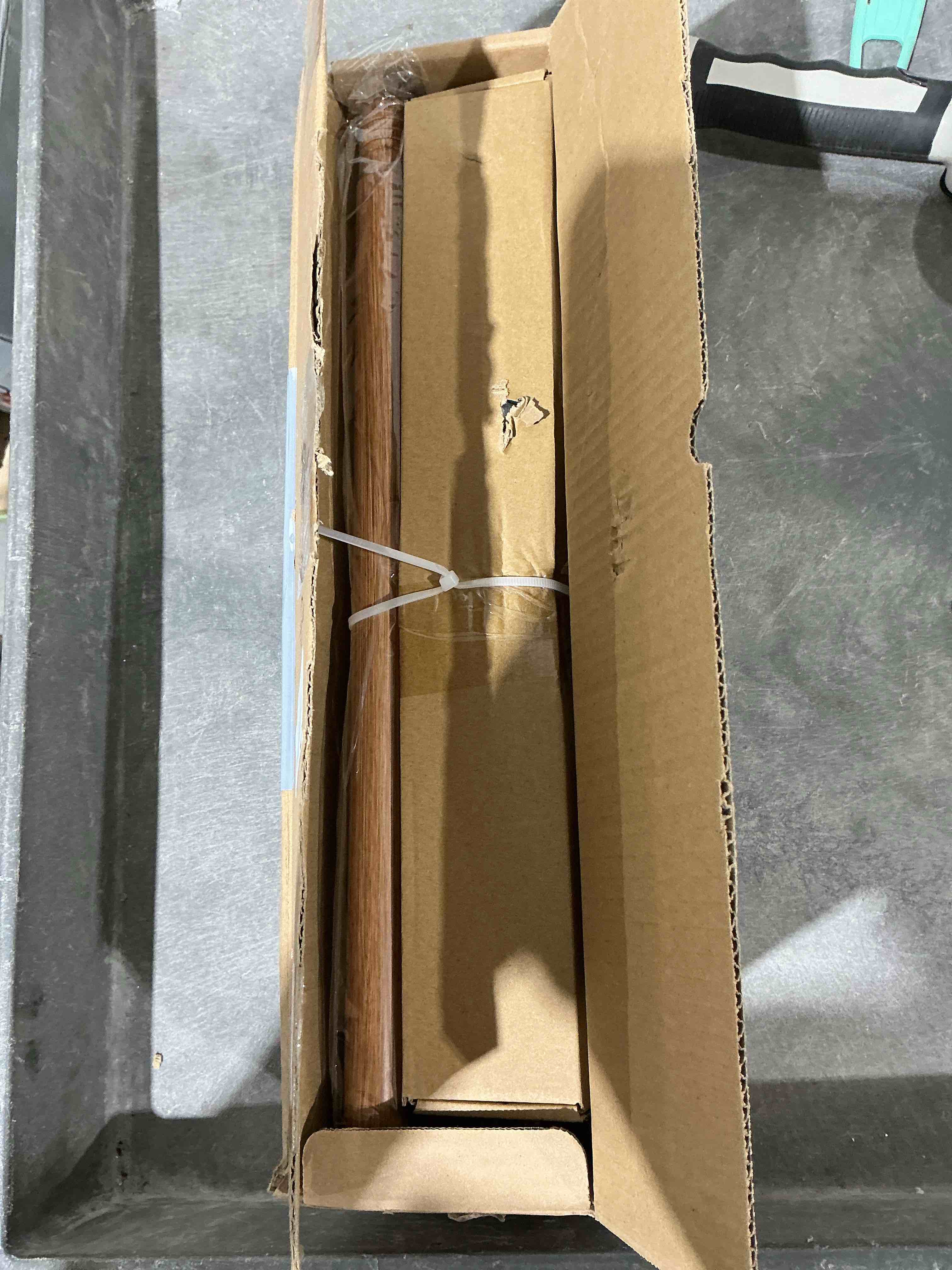 Condition photo showing Good Condition for 2 Pack Wood Curtain Rods for Windows 30 to 56 Inch, Adjustable Decorative 1'' Heavy Duty Metal Curtain Rod with Modern Faux Wood Grain Finials, Rustic Farmhouse Bedroom Boho Drapery Pole Wood 30''-60'' (2 Pack)