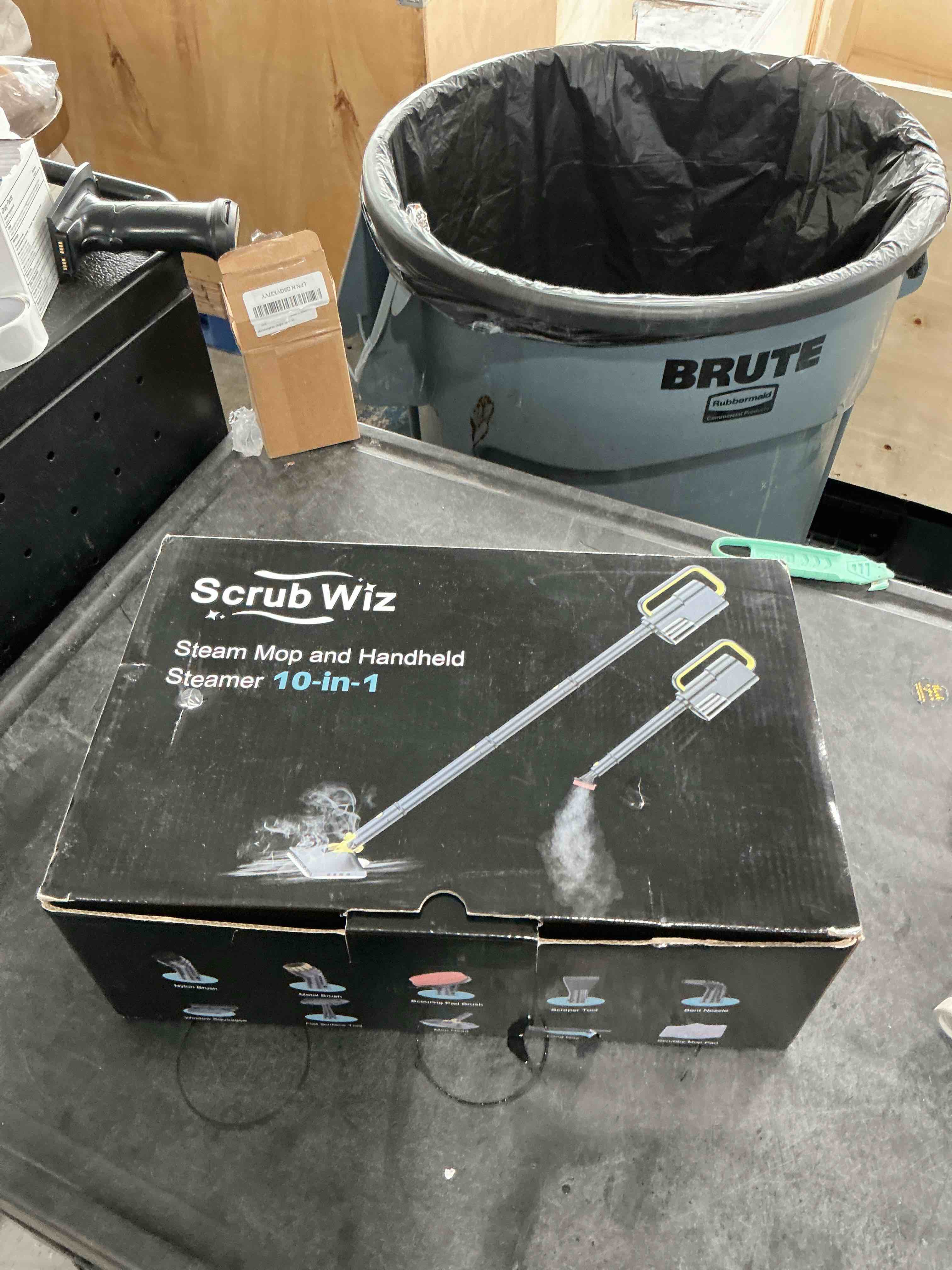 Condition photo showing New/Like New for ScrubWiz Steam Mop with Detachable Handheld Steam Cleaner, 10-in-1 Multi Accessories, Quick 10s Heat, 350ml and 2-Level Steamer for Cleaning Floor, Carpet, BBQ Grill, Tile, and Grout, Gray