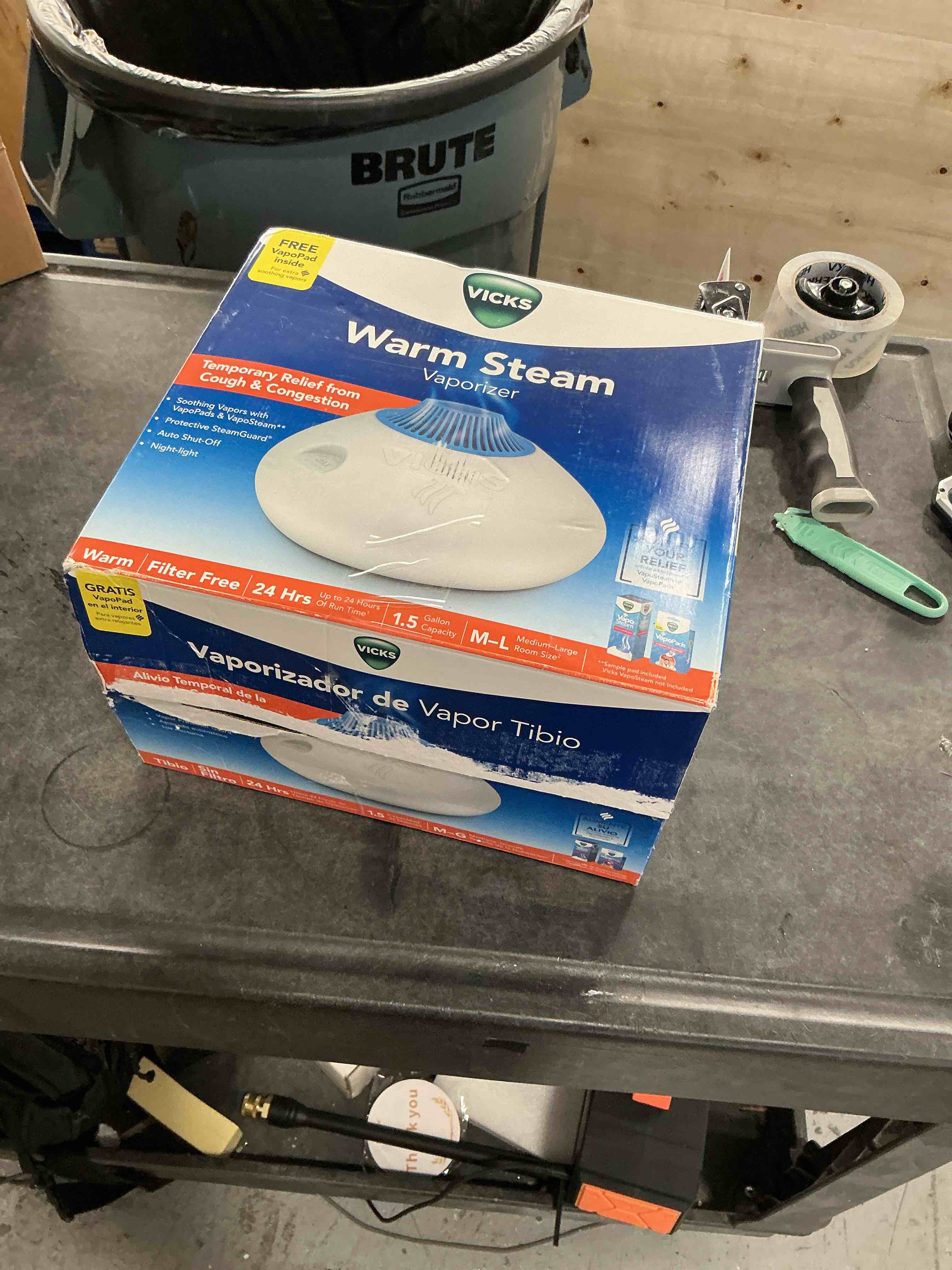 Condition photo showing New/Like New for Vicks Warm Steam Vaporizer, Small to Medium Rooms, 1.5 Gallon Tank – Warm Mist Humidifier for Baby and Kids Rooms with Night Light, Works with Vicks VapoPads and VapoSteam