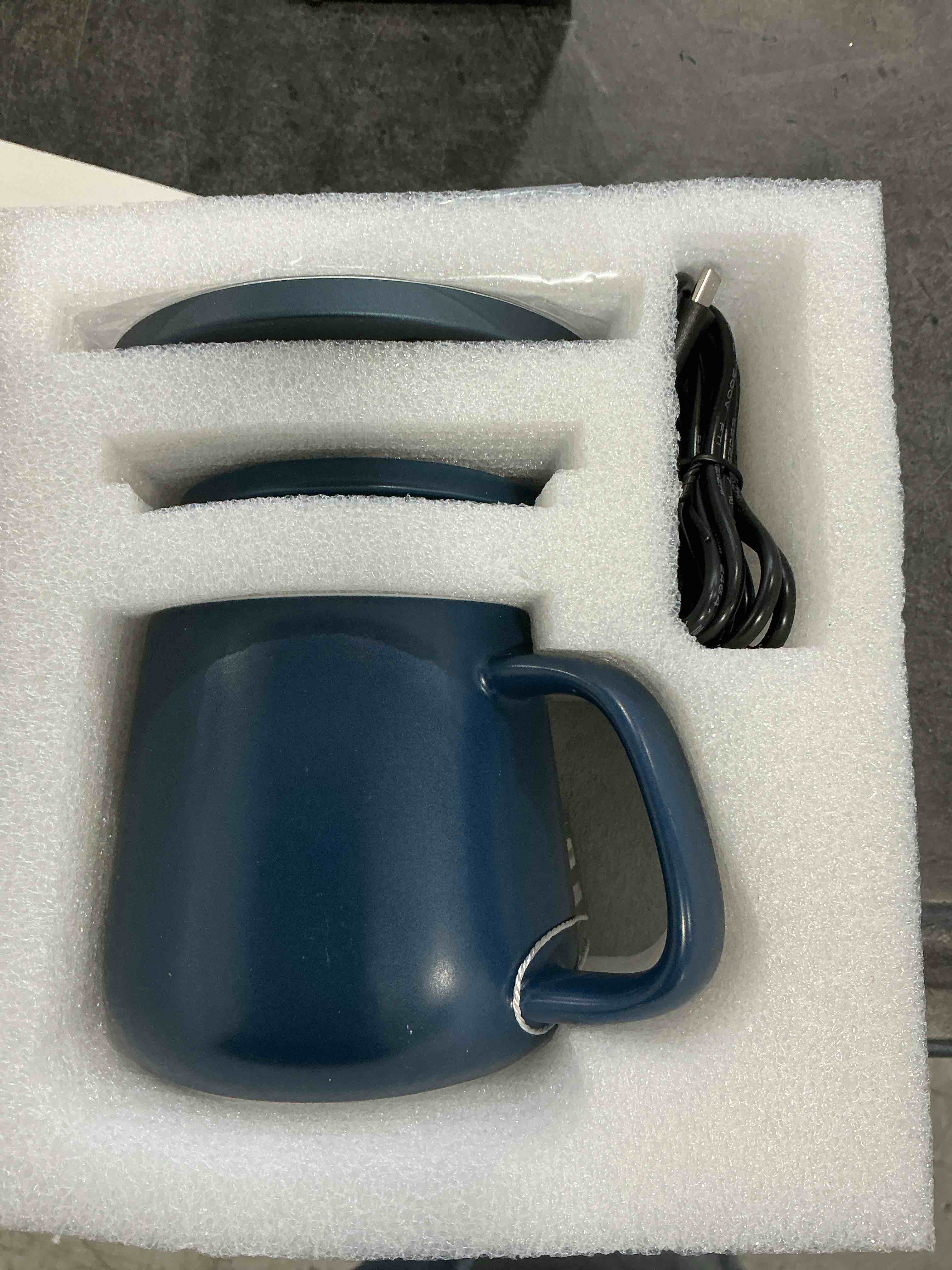 Condition photo showing Good Condition for APEKX Warm Cup Coffee Mug Warmer Set - Smart Stable Constant Temperature 131°F, 15W Wireless Charging, 12.8 oz Capacity - Supports USB-C Interface, Automatic Power On/Off Function (4 H). (Deep Navy)