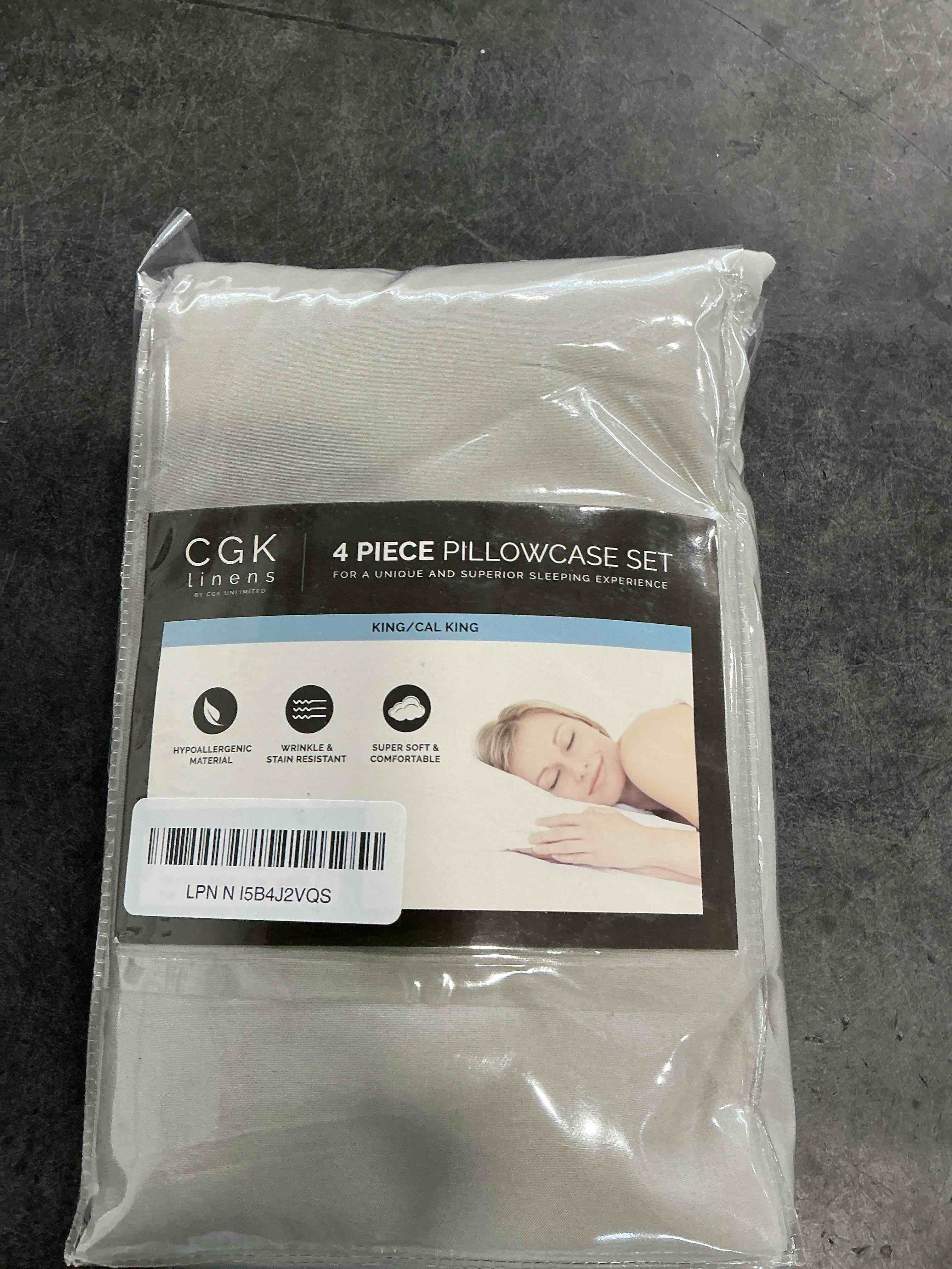 Condition photo showing Good Condition for King Pillow Cases Set of 4 - Ultra Soft Hotel Quality Pillowcase Covers - Comfy, Cozy & Wrinkle Free - Shrinkage, Stain & Fade Resistant - Machine Washable Pillow Protectors - 4 Piece Set - Light Grey King 04 - Light Grey 4