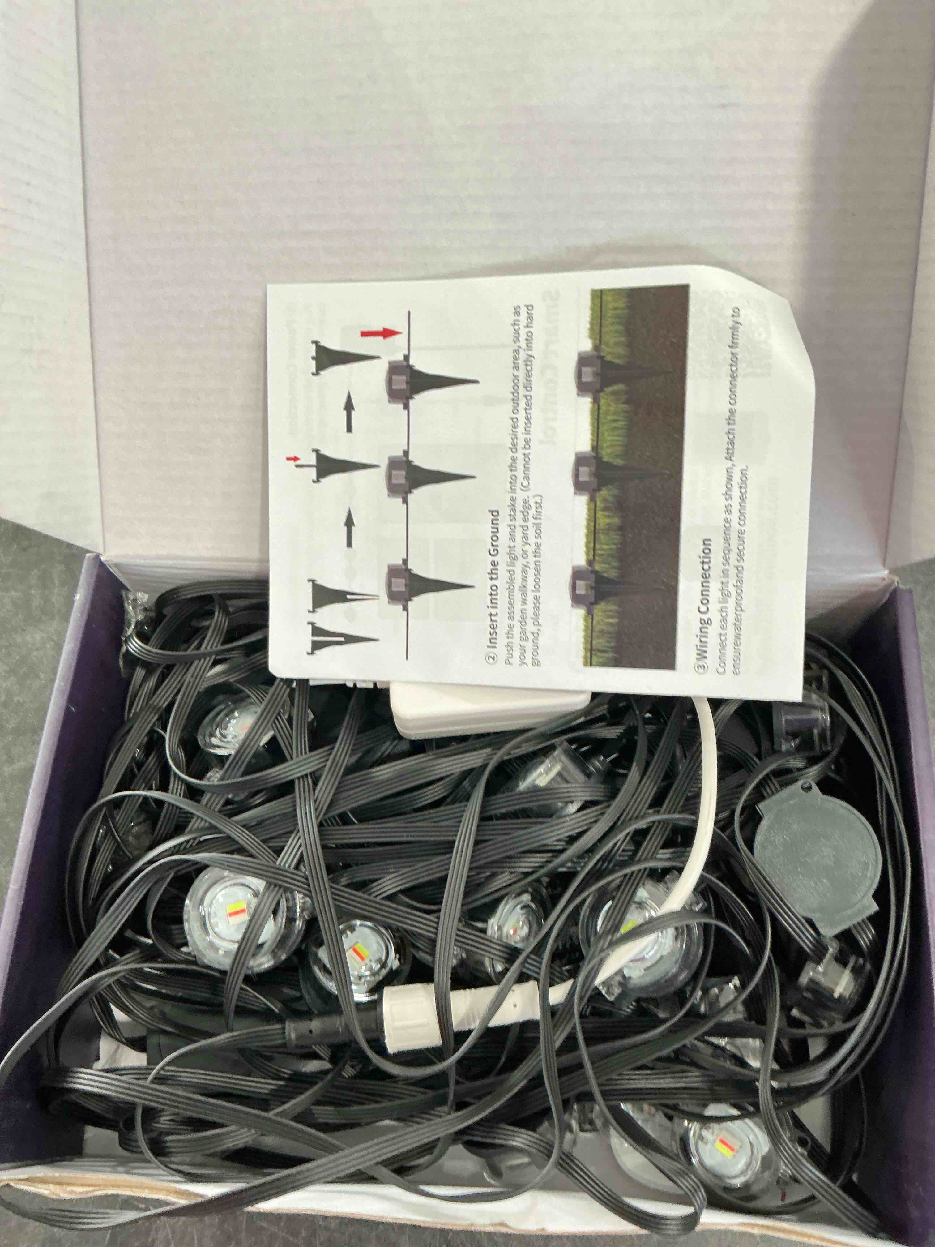 Condition photo showing Good Condition for 50Ft Permanent Outdoor Ground Lights Smart Color Changing, Pathway Christmas Lights Waterproof, Walkway Lighting for Outside Garden Back Yard Driveway Patio Sidewalk Landscape Path Decorations