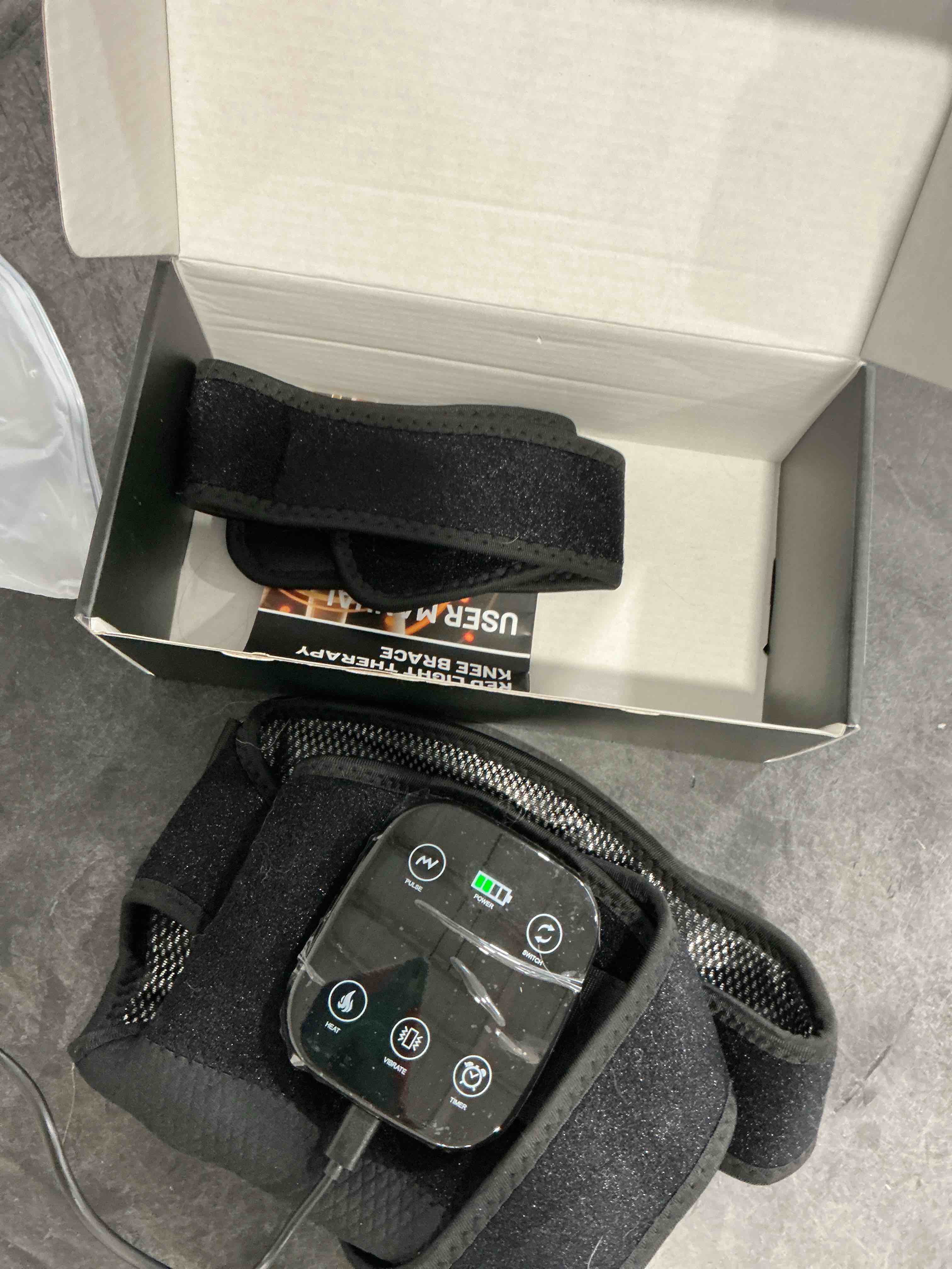 Condition photo showing Good Condition for Red Light Therapy Knee Brace with Heated & Vibration Massager for Pain Relief - 660nm/850nm Near Infrared Light Therapy Device, 5000mAh Rechargeable, Adjustable for Knee/Elbow/Shoulder