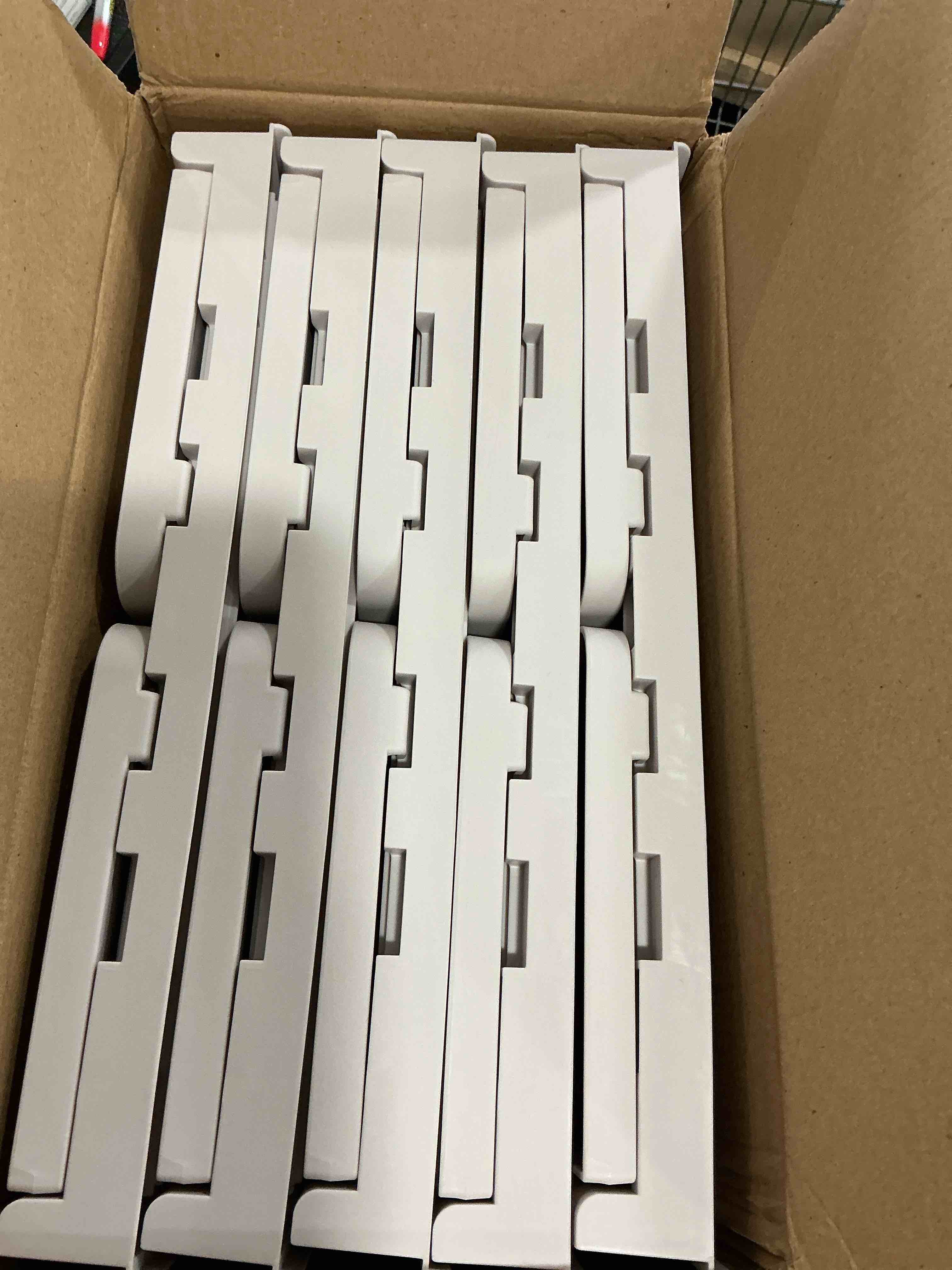 Condition photo showing Good Condition for Pinkpum 5 Pack Stackable Plastic Storage Closet Organizers and Storage Bins Drawer Shelf Storage Container for Wardrobe Cupboard Kitchen Bathroom Office White White 5 Pack L