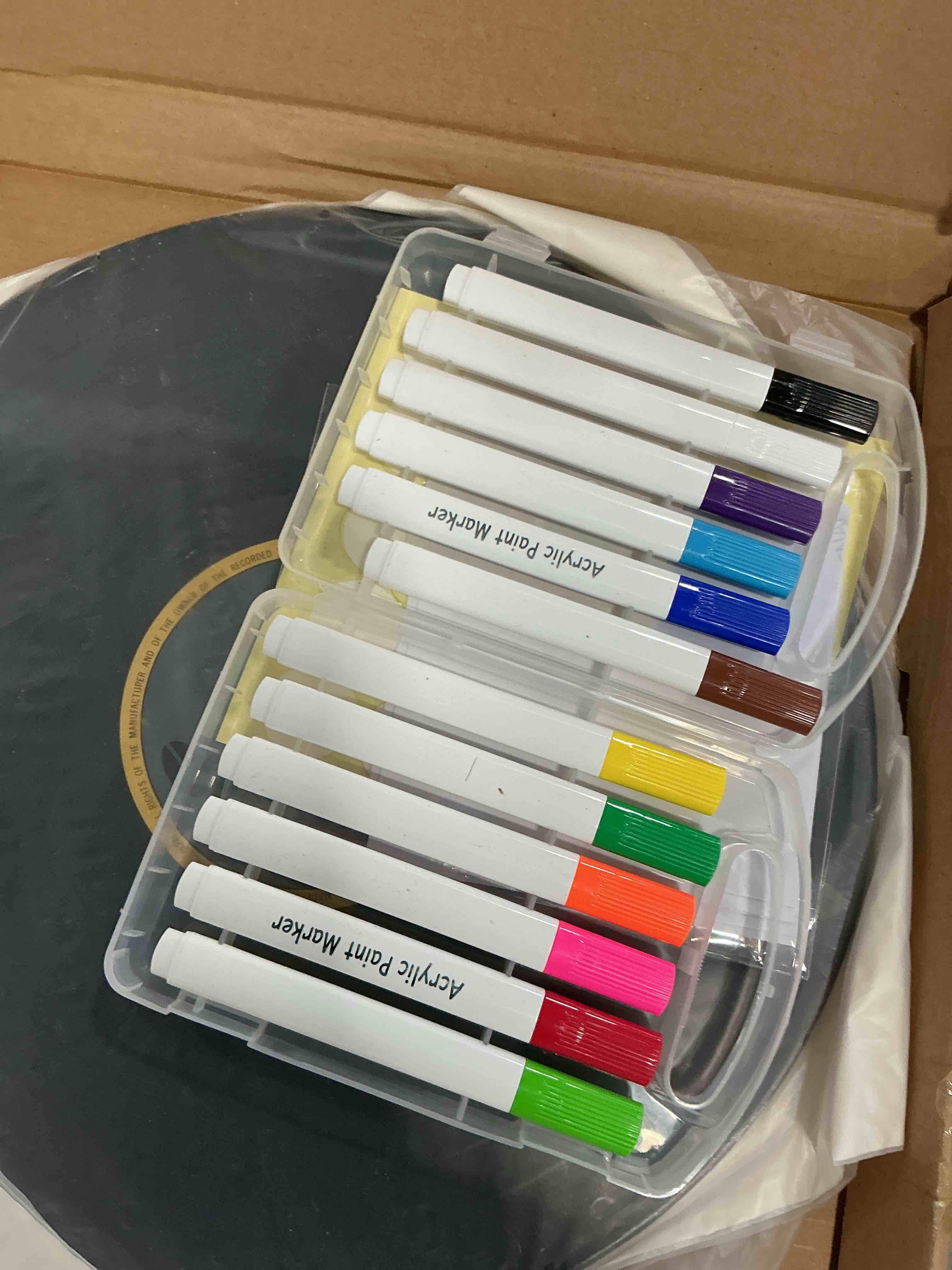 Condition photo showing Good Condition for Leptetek 6 PCS Vinyl Records Decorations 12 Inch with Markers, Double Side Tape and Vinyl Center Label, Vintage Record Decor for Wall Aesthetic, Rock & Roll Music Party Decor 6PCS
