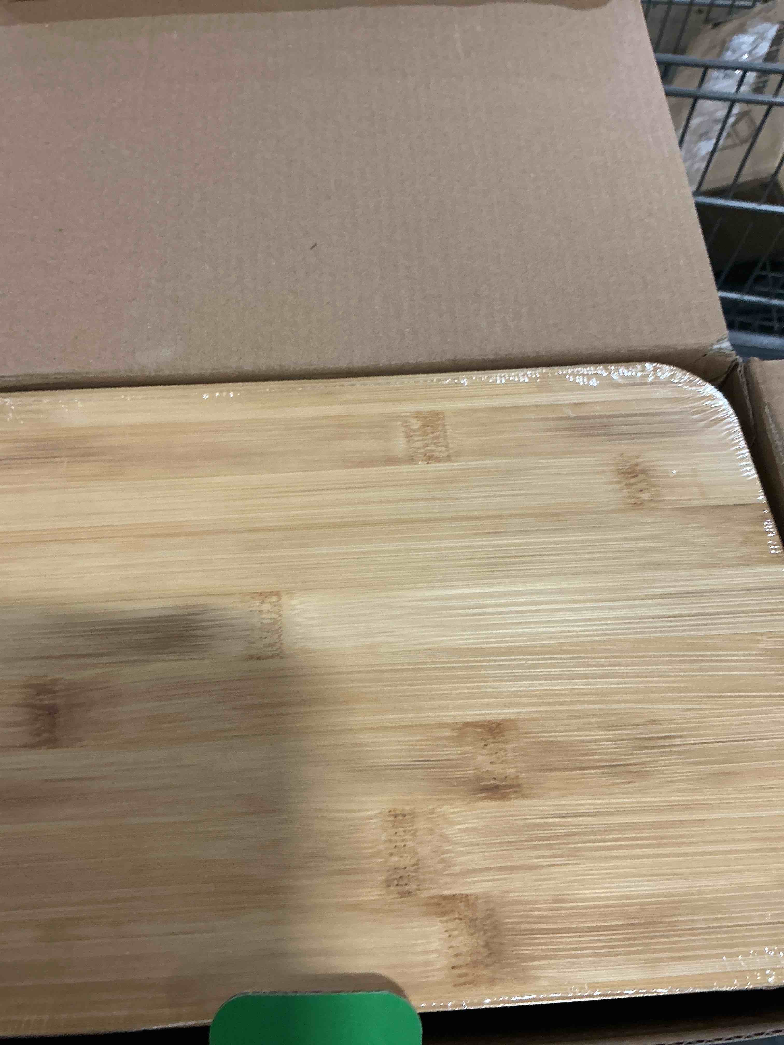 Condition photo showing Good Condition for Plastic Storage Baskets With Bamboo Lid - Plastic Storage Containers Stackable Storage bins: Storage Baskets for Organizing Shelves Drawers Desktop Closet Playroom Classroom Office, 6 Pack Cream White