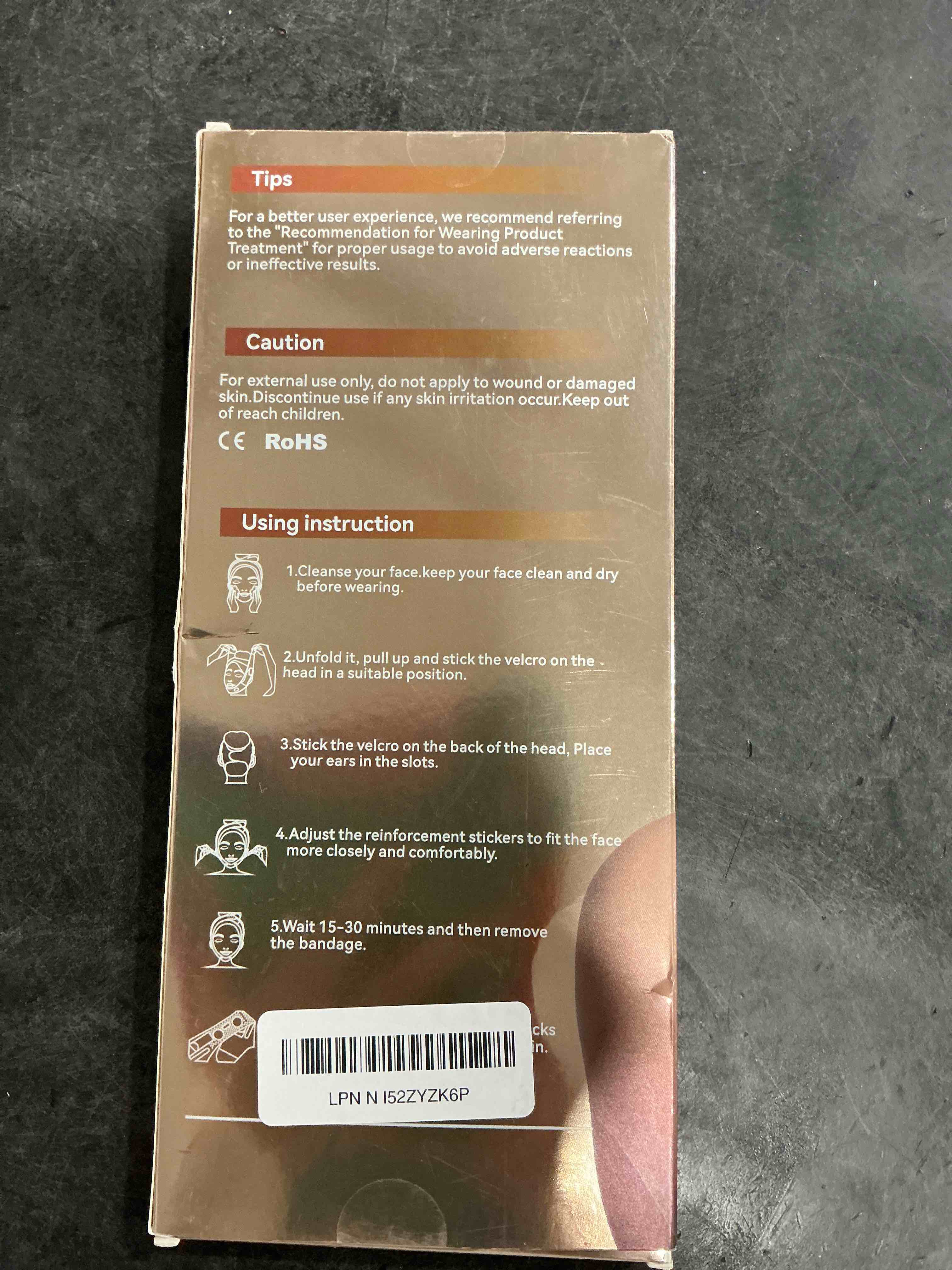 Condition photo showing Good Condition for Reusable V Line Silicone Face Strap, Soft Silicone Chin Strap for Women 23-27 Inches (Nude)