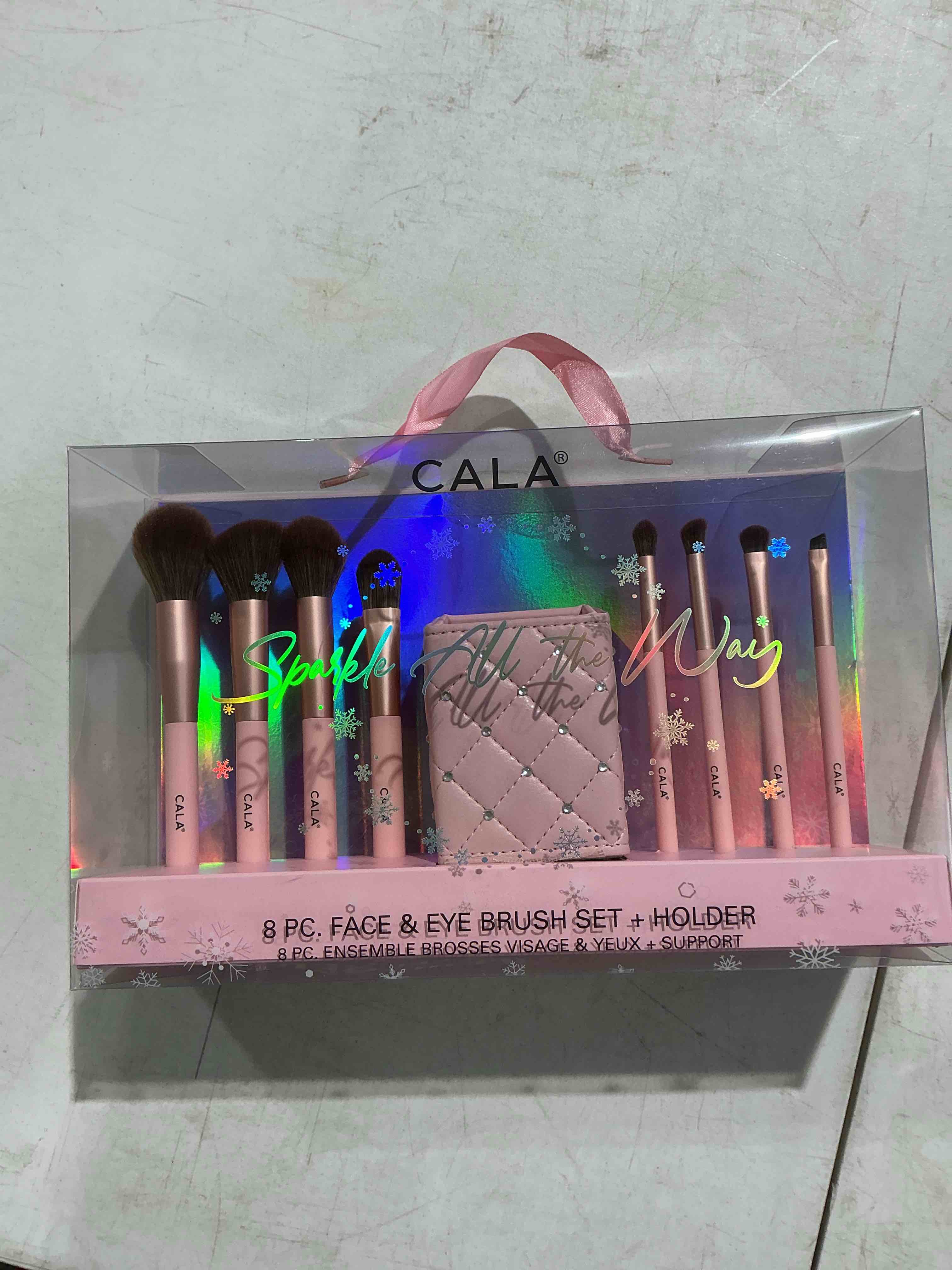 Cala 8 piece face and eye brush set plus holder