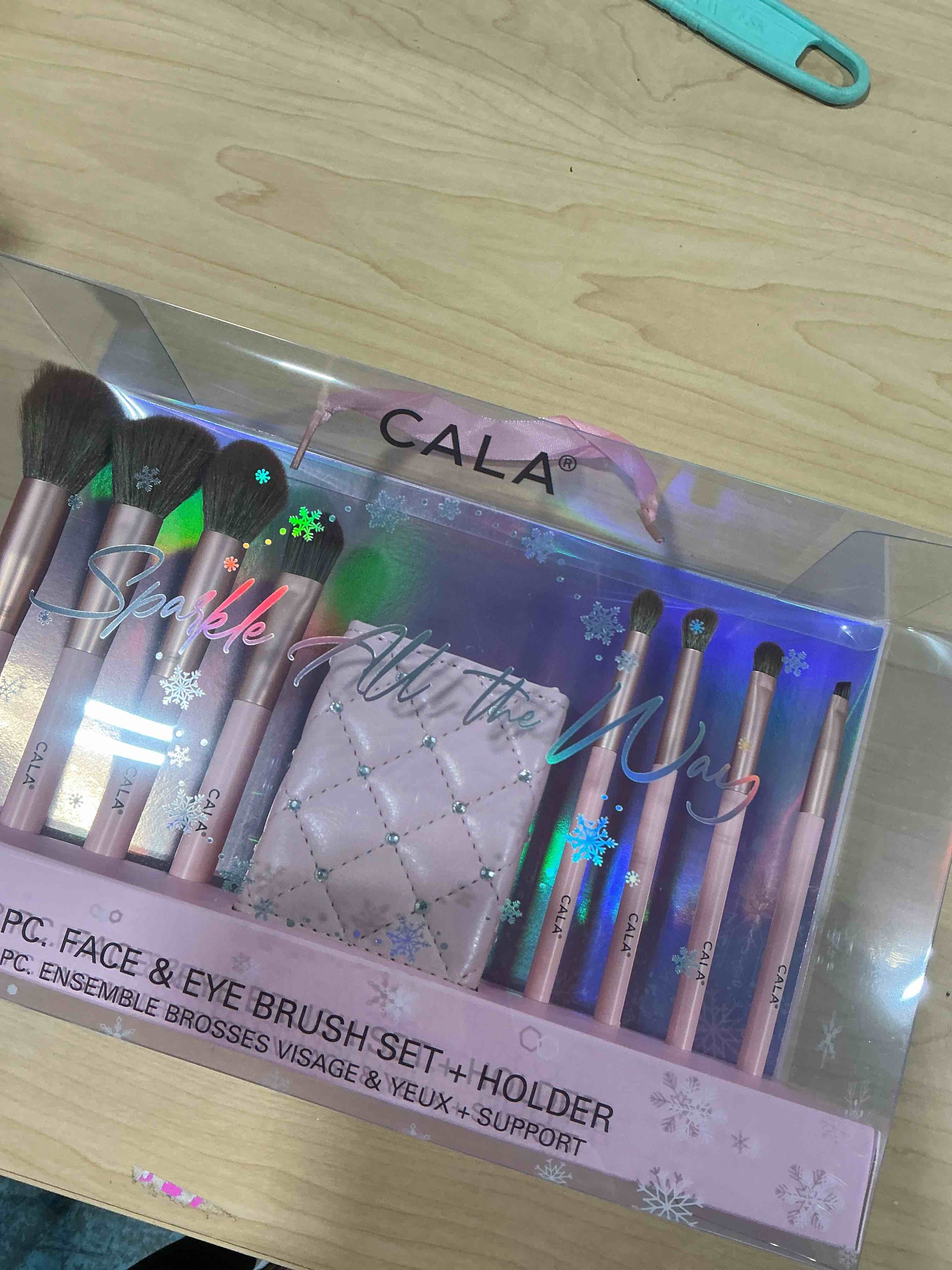 CALA sparkle all the way eight piece face and eye brush set plus holder