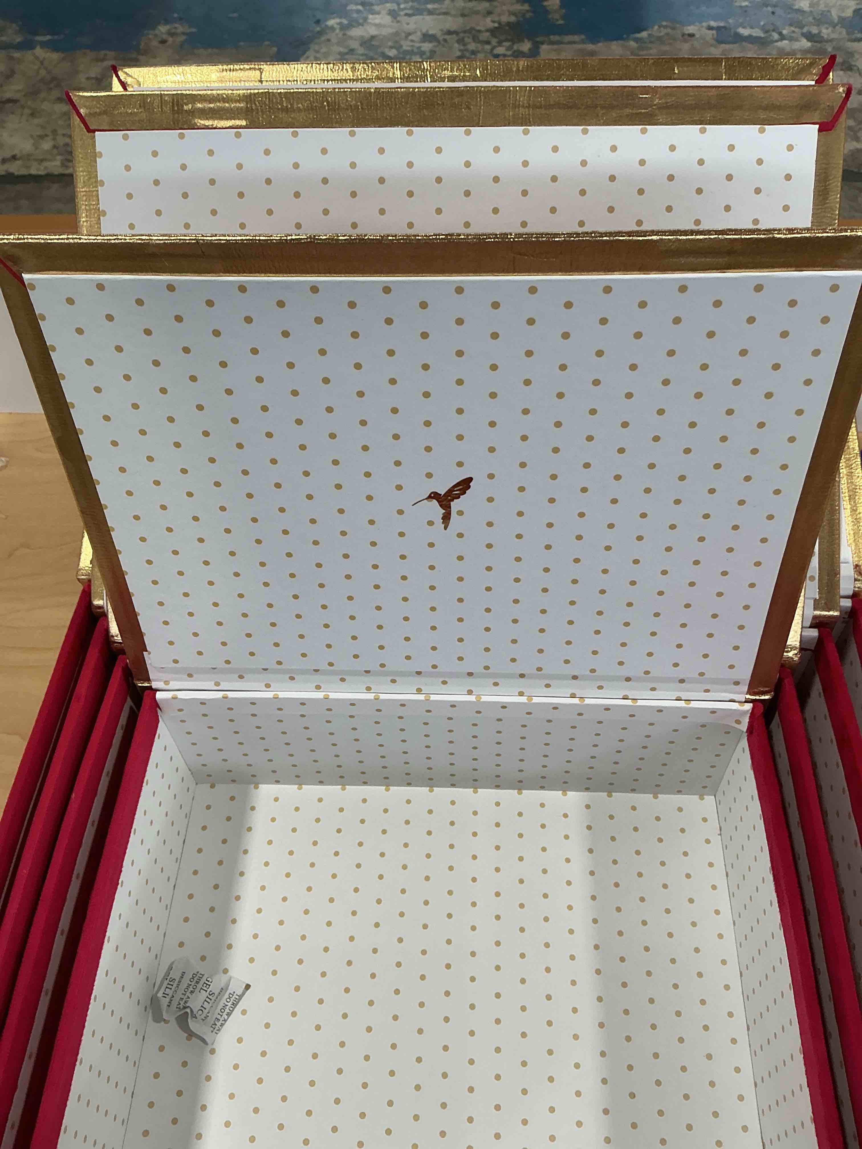 papyrus four piece decorative box set with gold accent