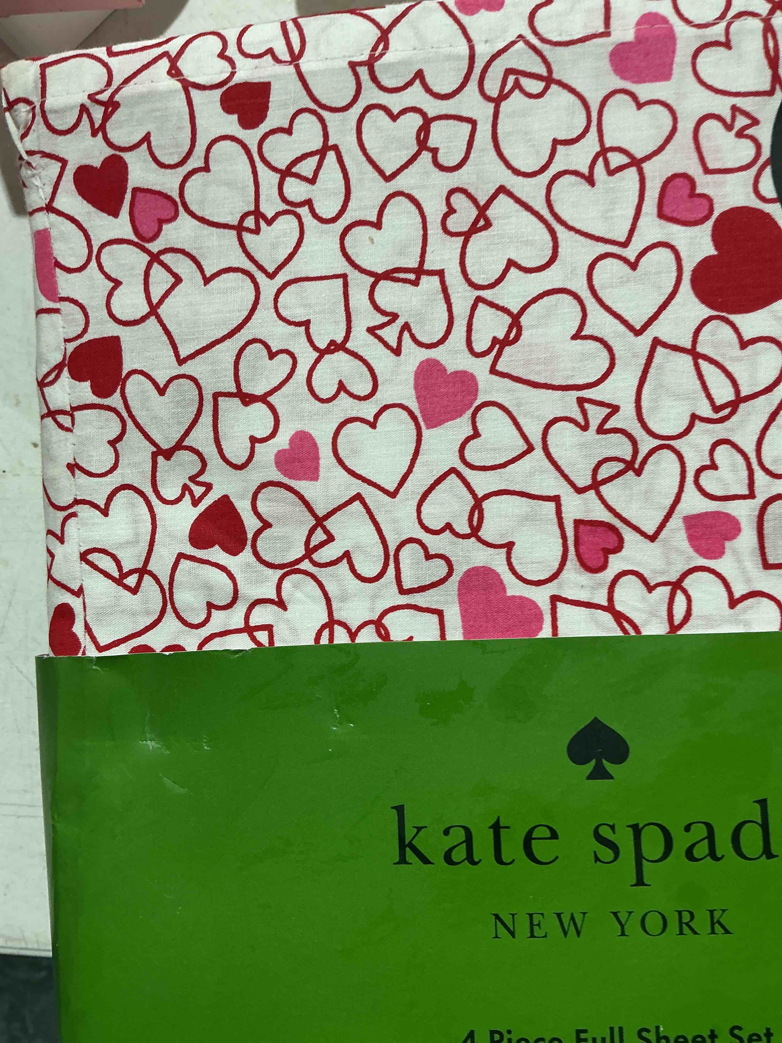Kate spade 4 piece sheet set hearts