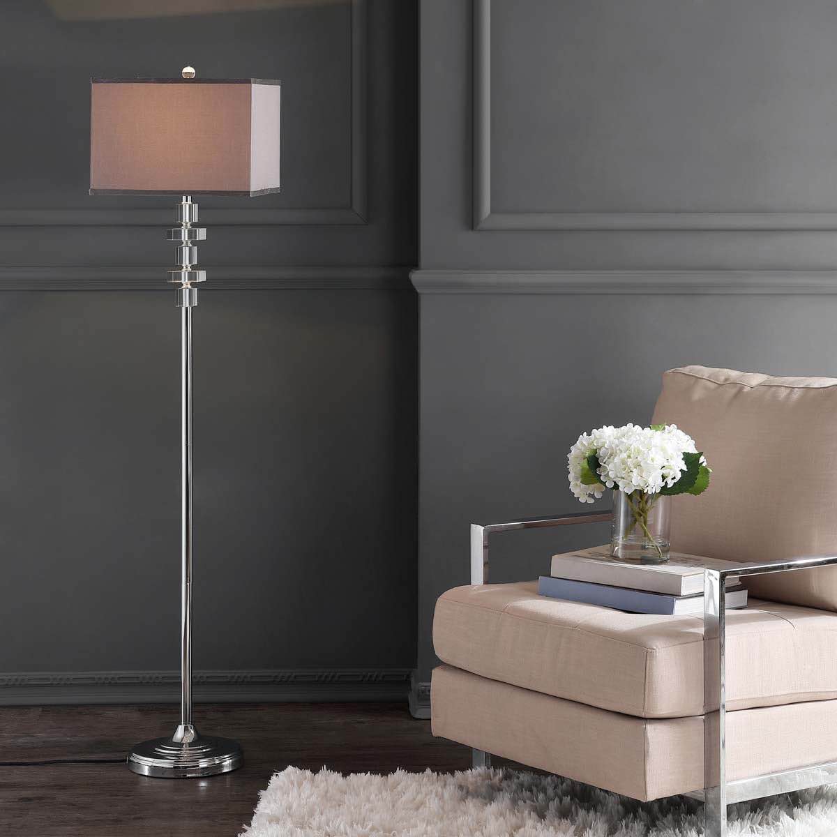 Condition photo showing New/Like New for safavieh times 60.5 inch h square floor lamp, lit4174