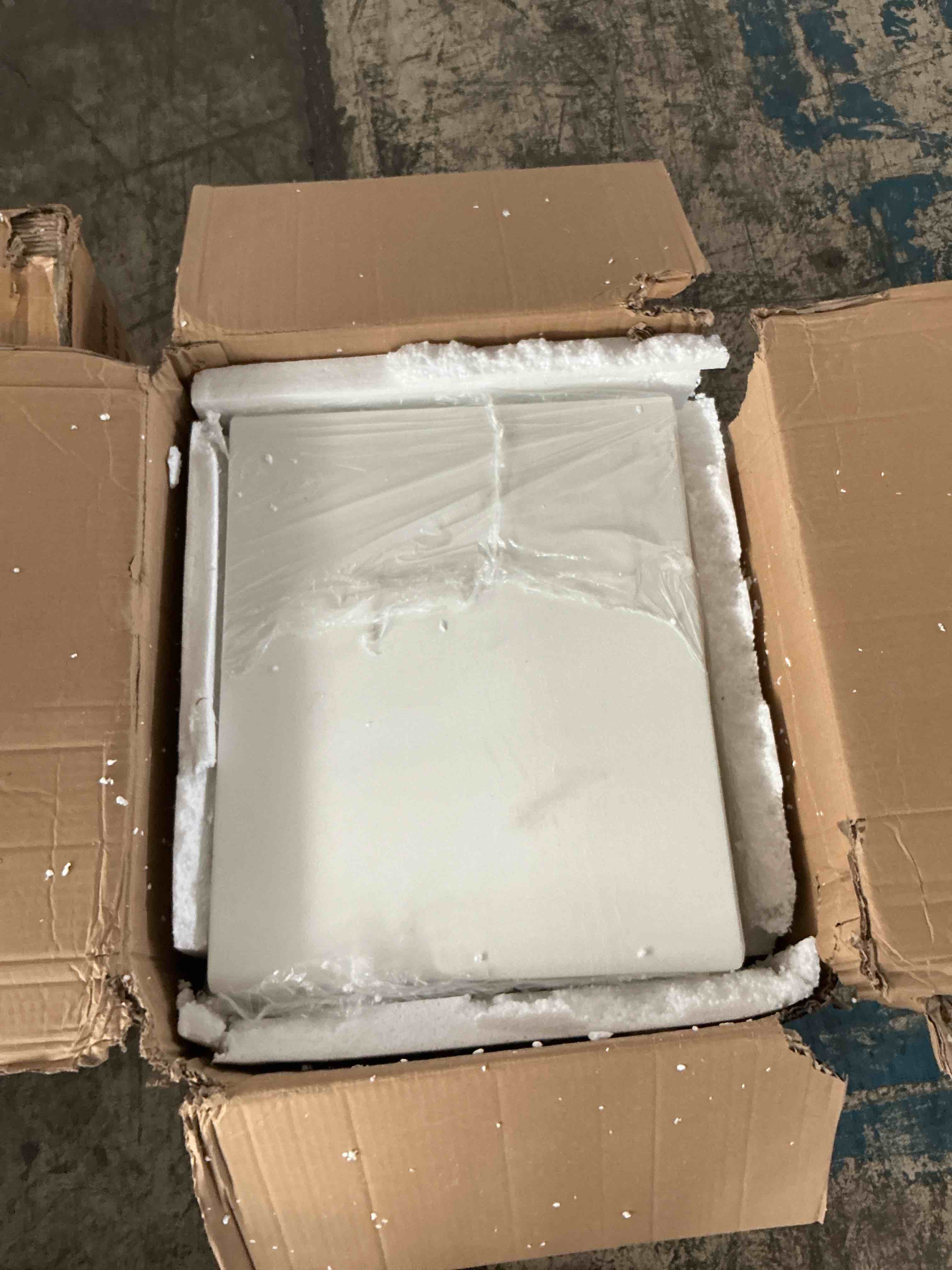 Condition photo showing New/Like New for tradare white nightstand white and gold night stand with 2 drawers, modern end table with metal legs and gold handles, bedside table for bedroom, hallway cloth 1
